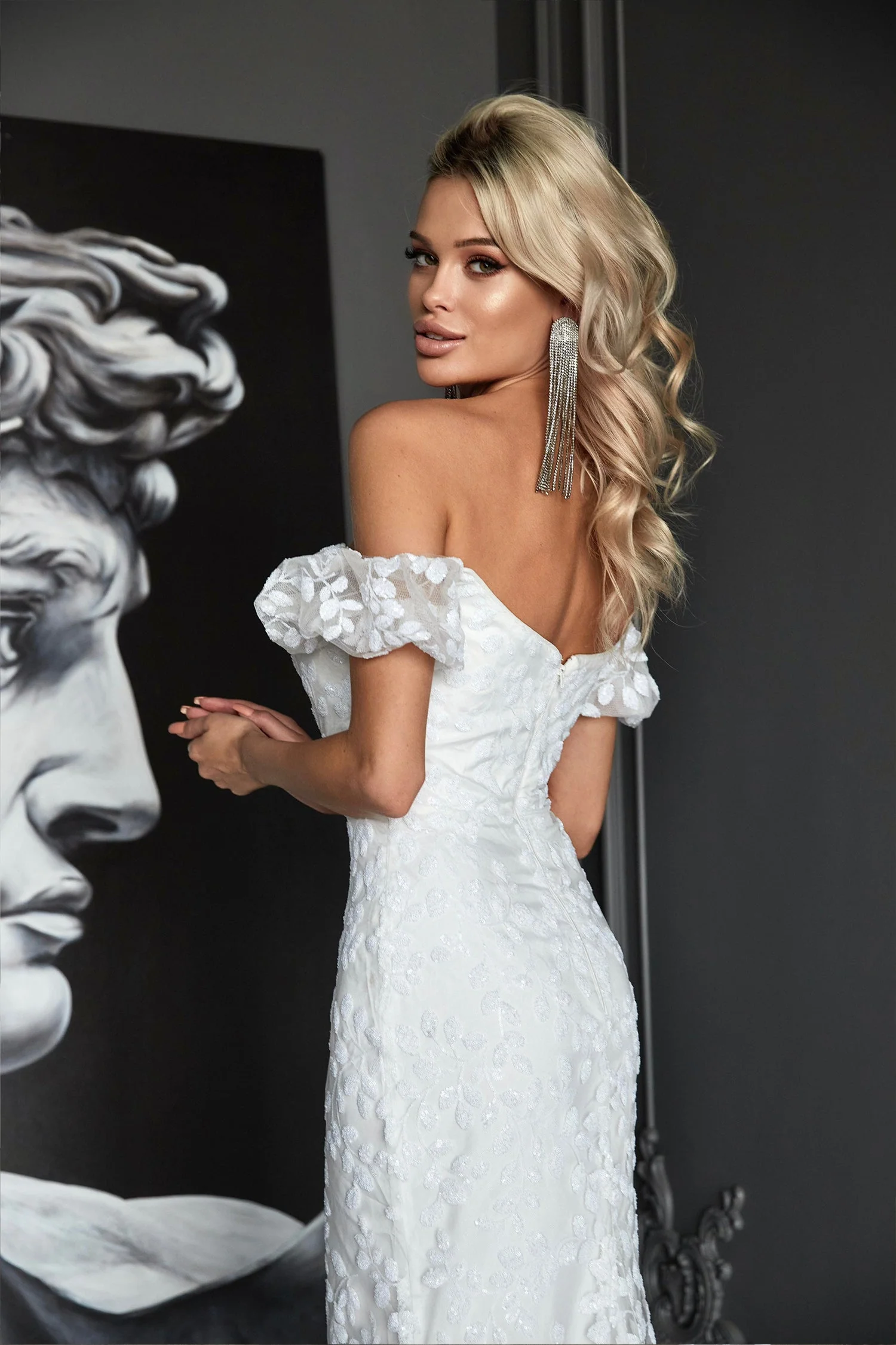 Tina Holly TK024W Wedding Mermaid Off-Shoulder Evening Sequin Dress - Image 5