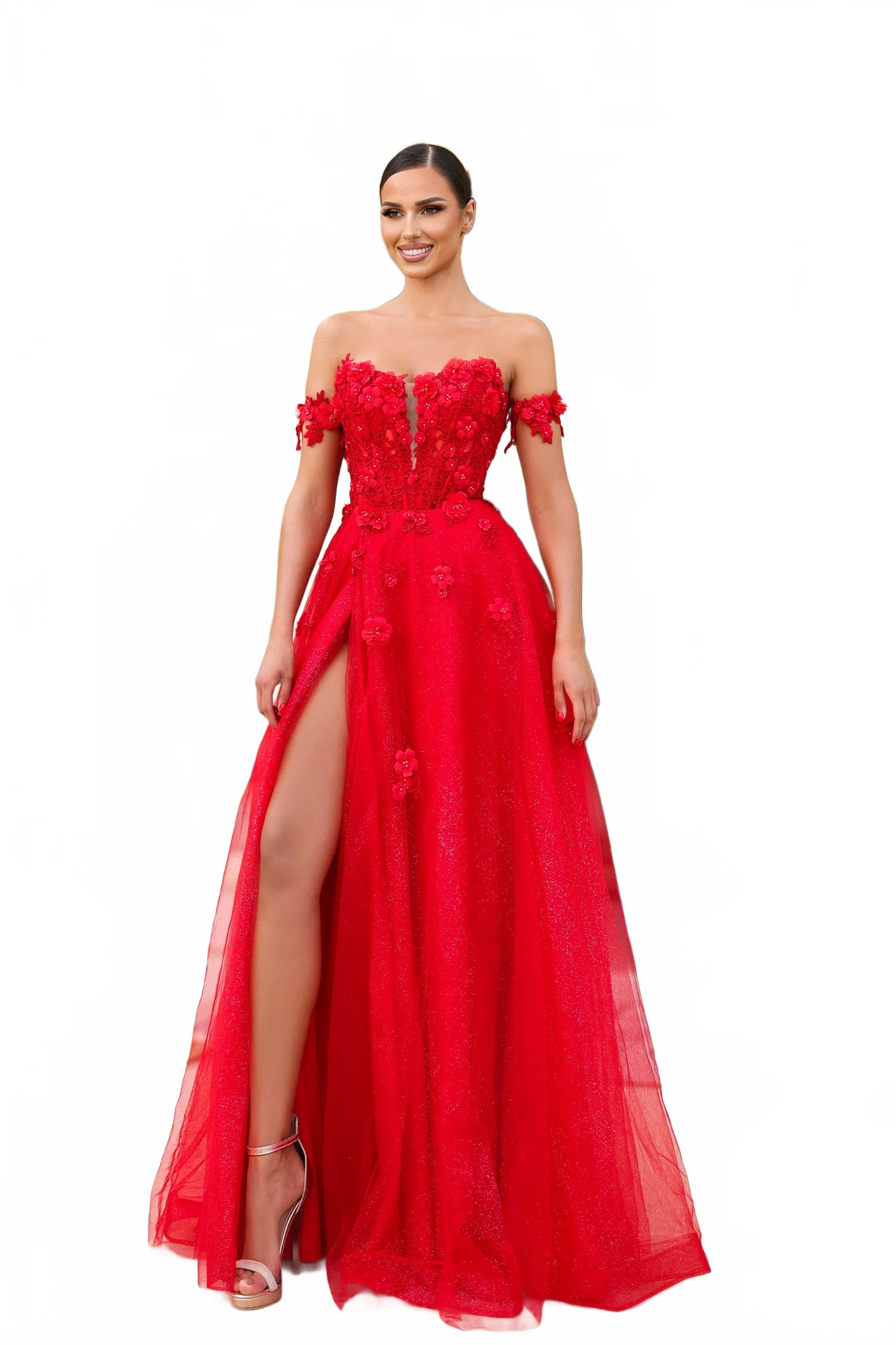 Tina Holly TK582 Prom A-Line Strapless Beaded Embroidered Tulle Lace Dress - Image 7