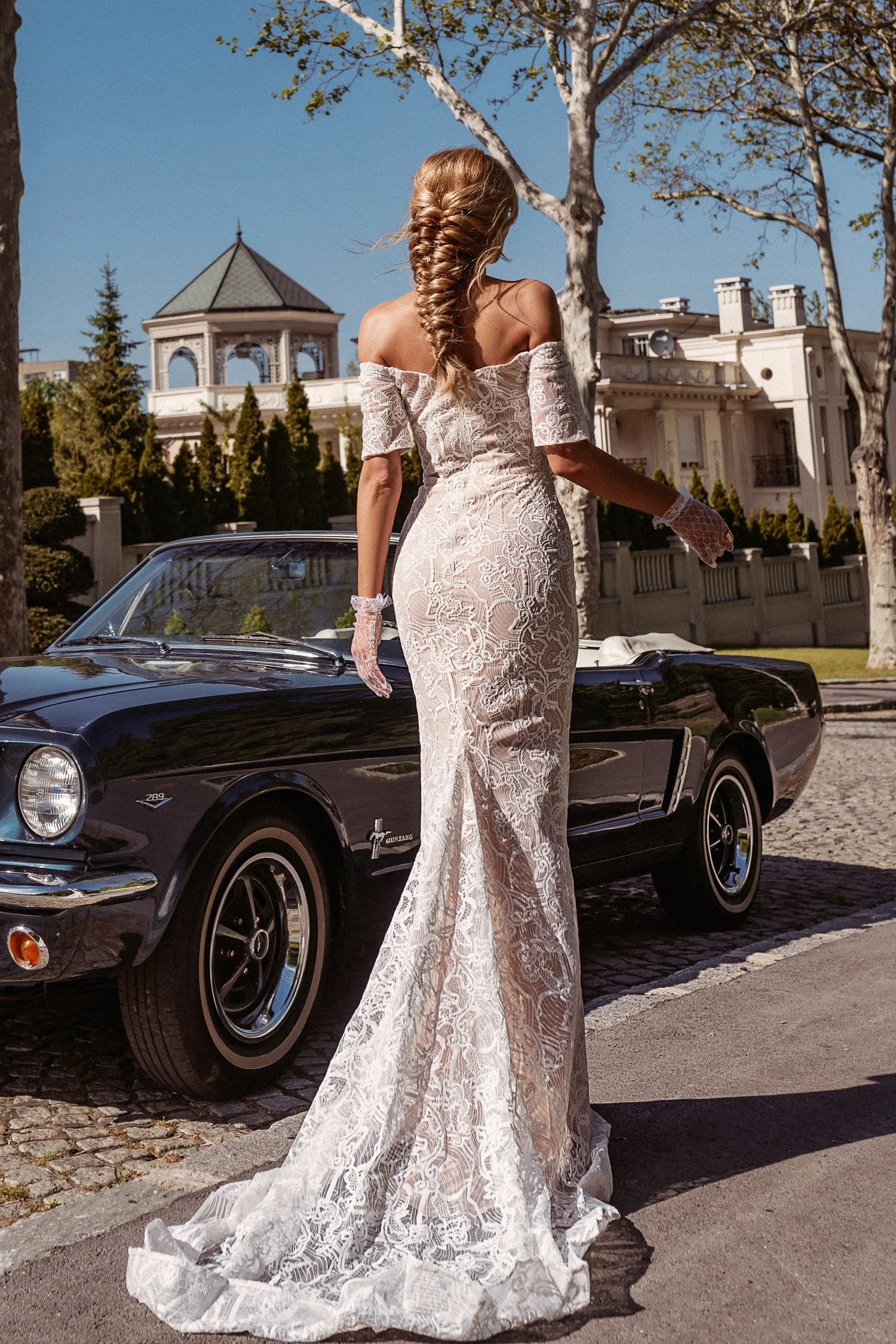Tina Holly BB006 Wedding Mermaid Off-Shoulder Sweetheart Evening Lace Dress - Image 2