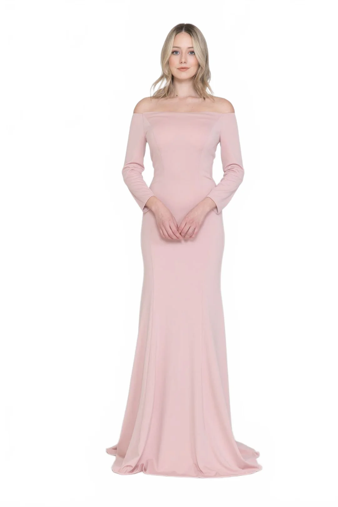Dusty Rose Bridesmaid Dresses-Inexpensive POLY USA 8378 Modest Long - Image 4