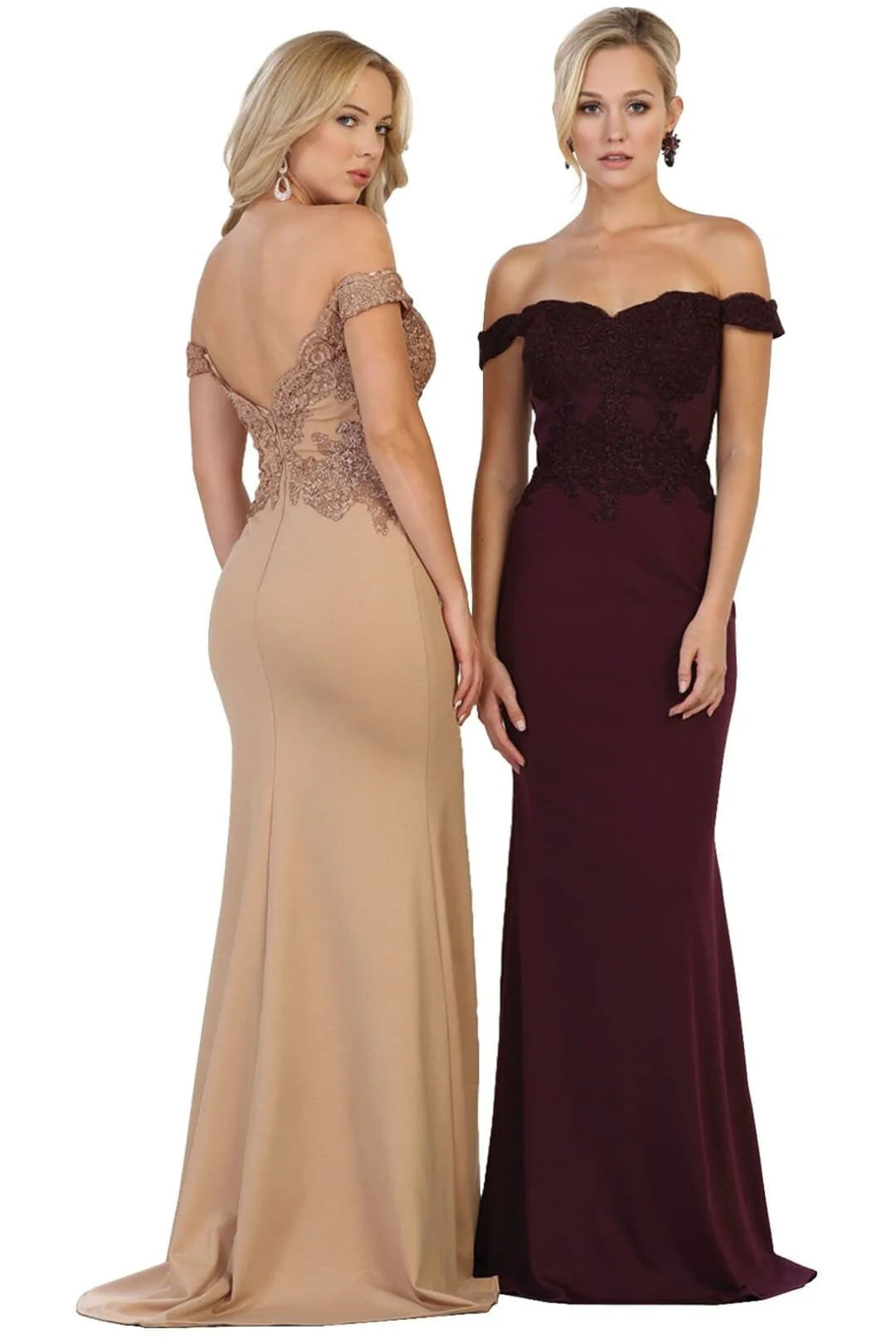 Elegant Form Fitting Evening Dress | Off The Shoulder Formal Gown - Image 7