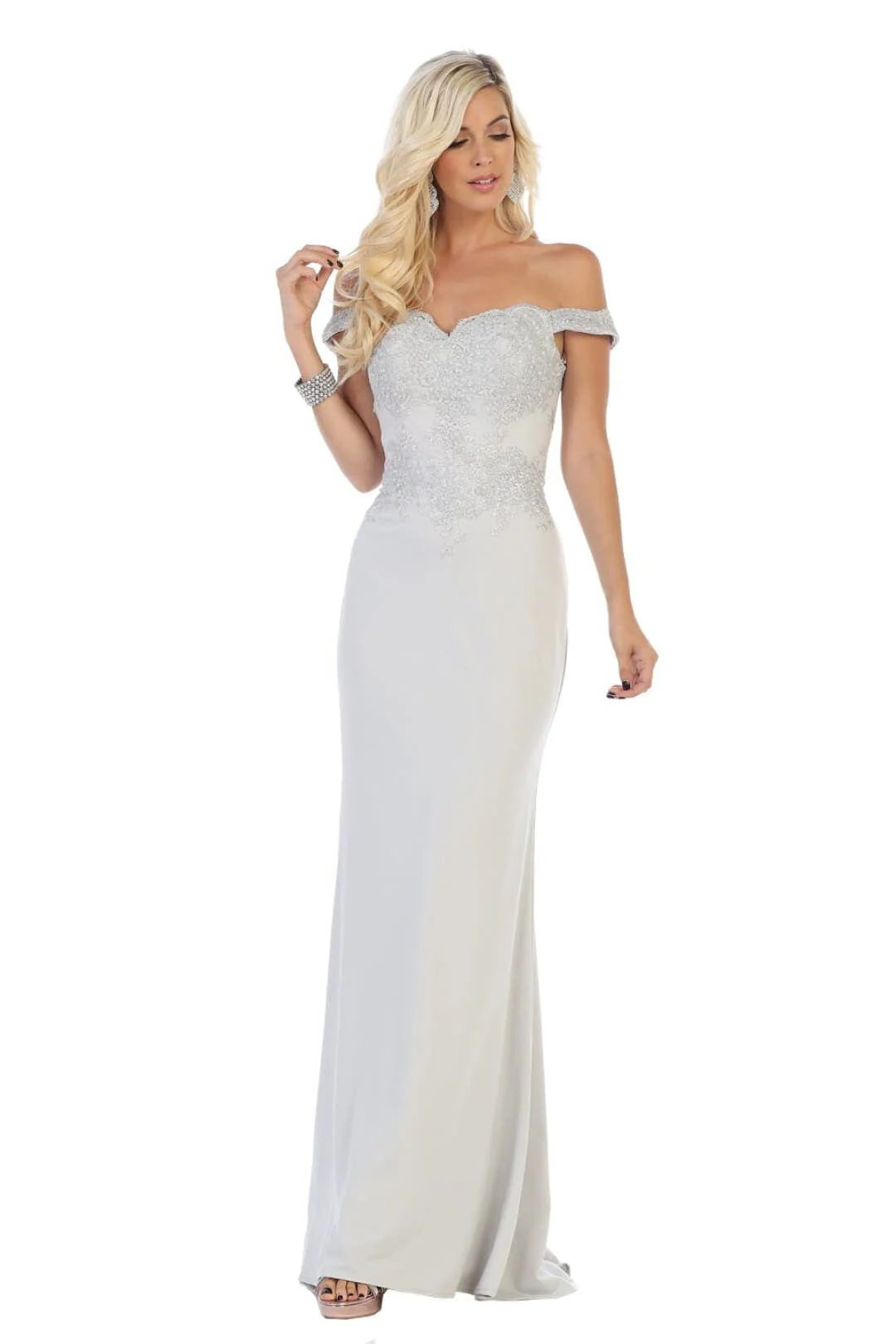 Elegant Form Fitting Evening Dress | Off The Shoulder Formal Gown - Image 15