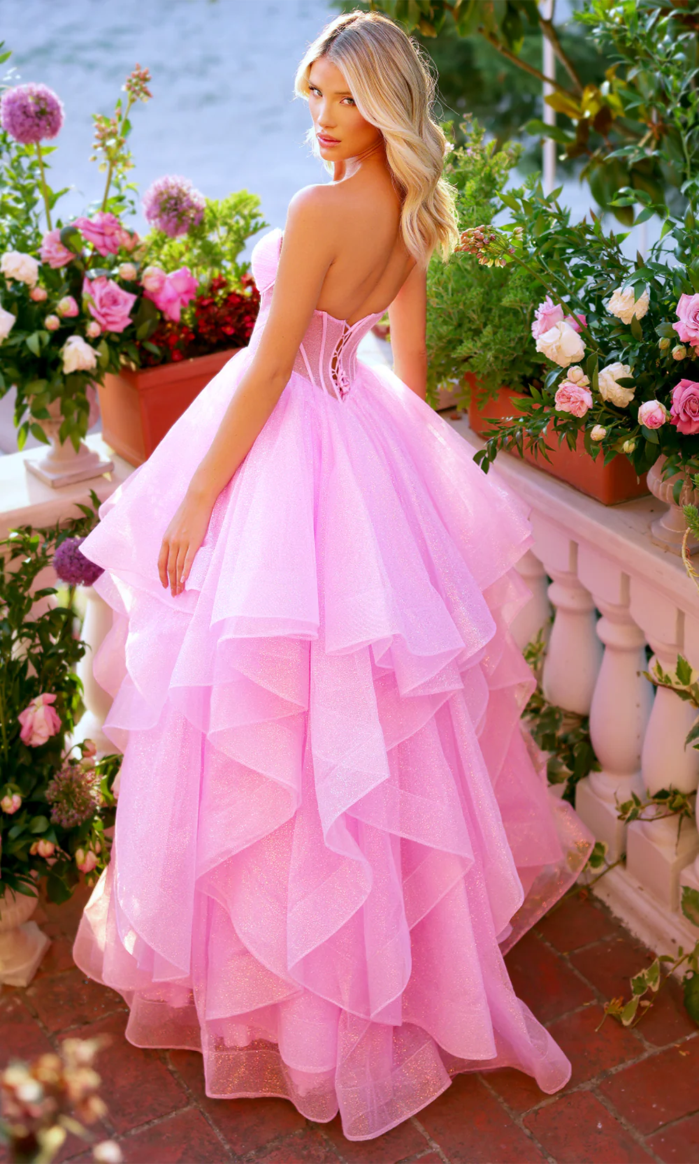 Clarisse 62263 Prom Strapless Lace Floor-Length Lace Dress - Image 2