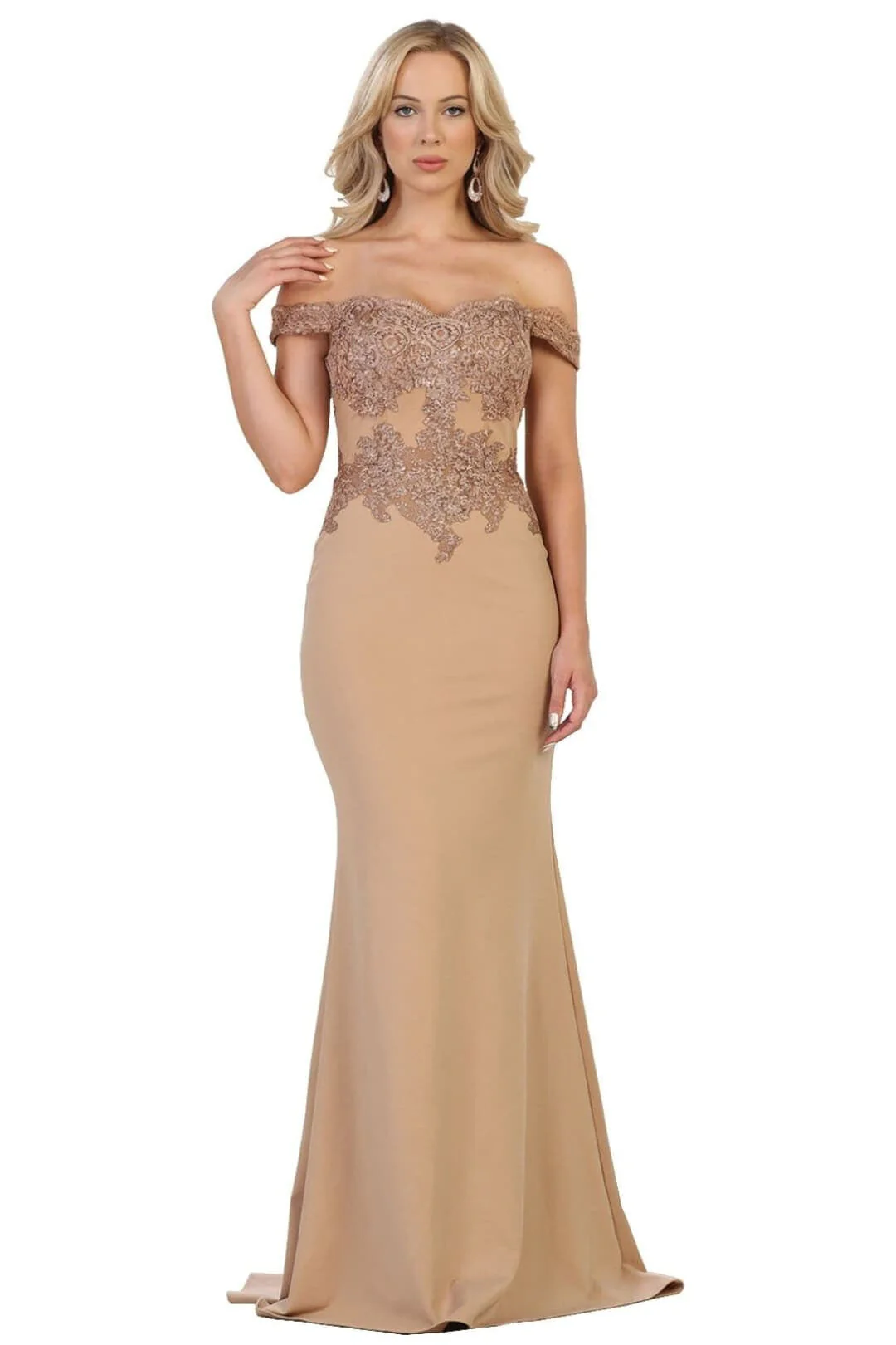 Elegant Form Fitting Evening Dress | Off The Shoulder Formal Gown - Image 8