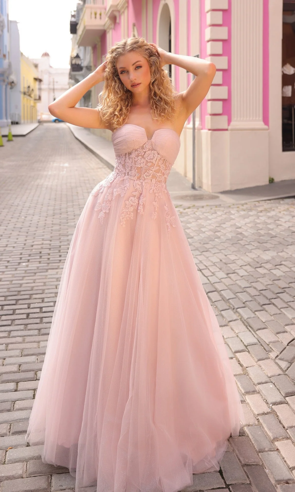 Nox Anabel T1326 Elegant Strapless Sheer Bodice Prom Ball Gown - Image 11