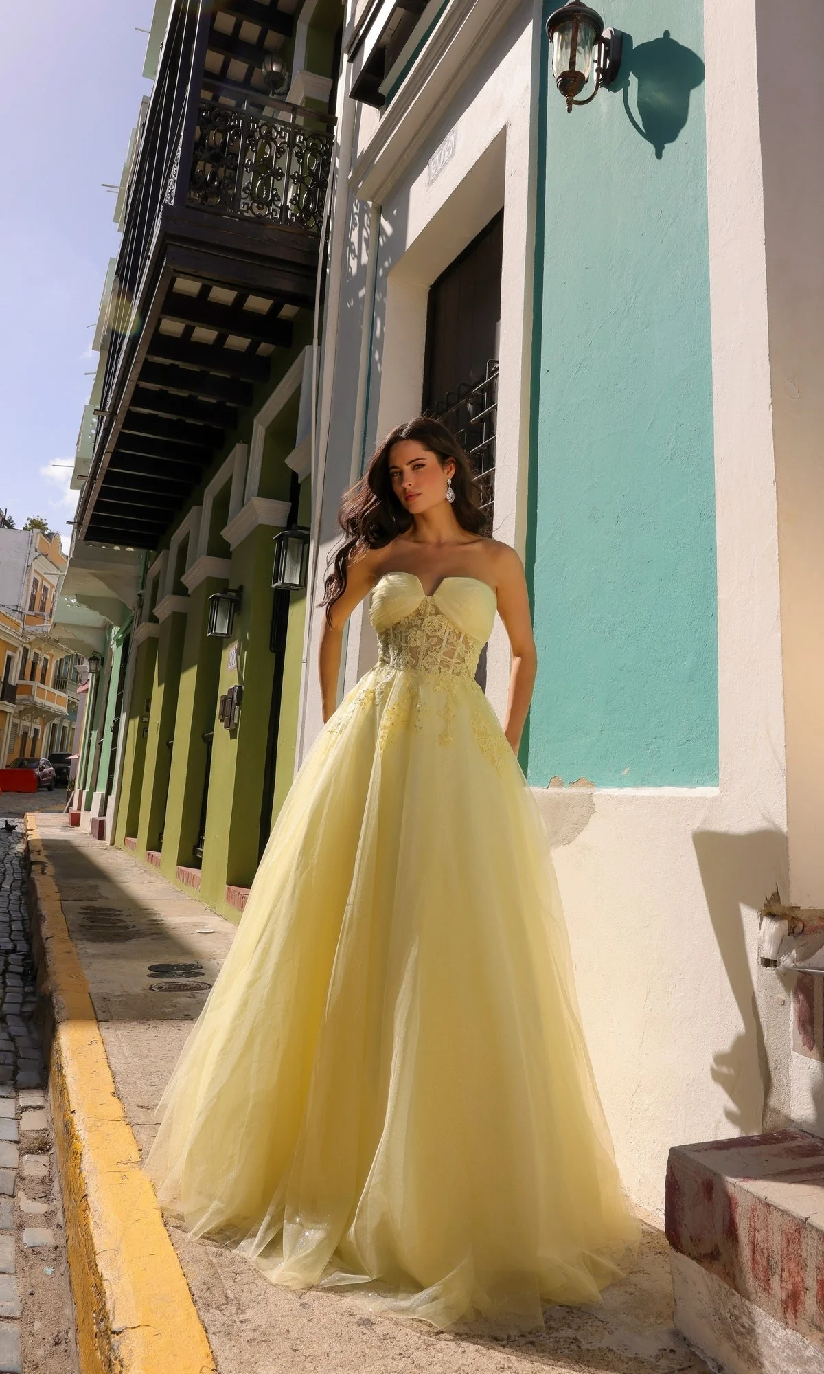 Nox Anabel T1326 Elegant Strapless Sheer Bodice Prom Ball Gown - Image 13