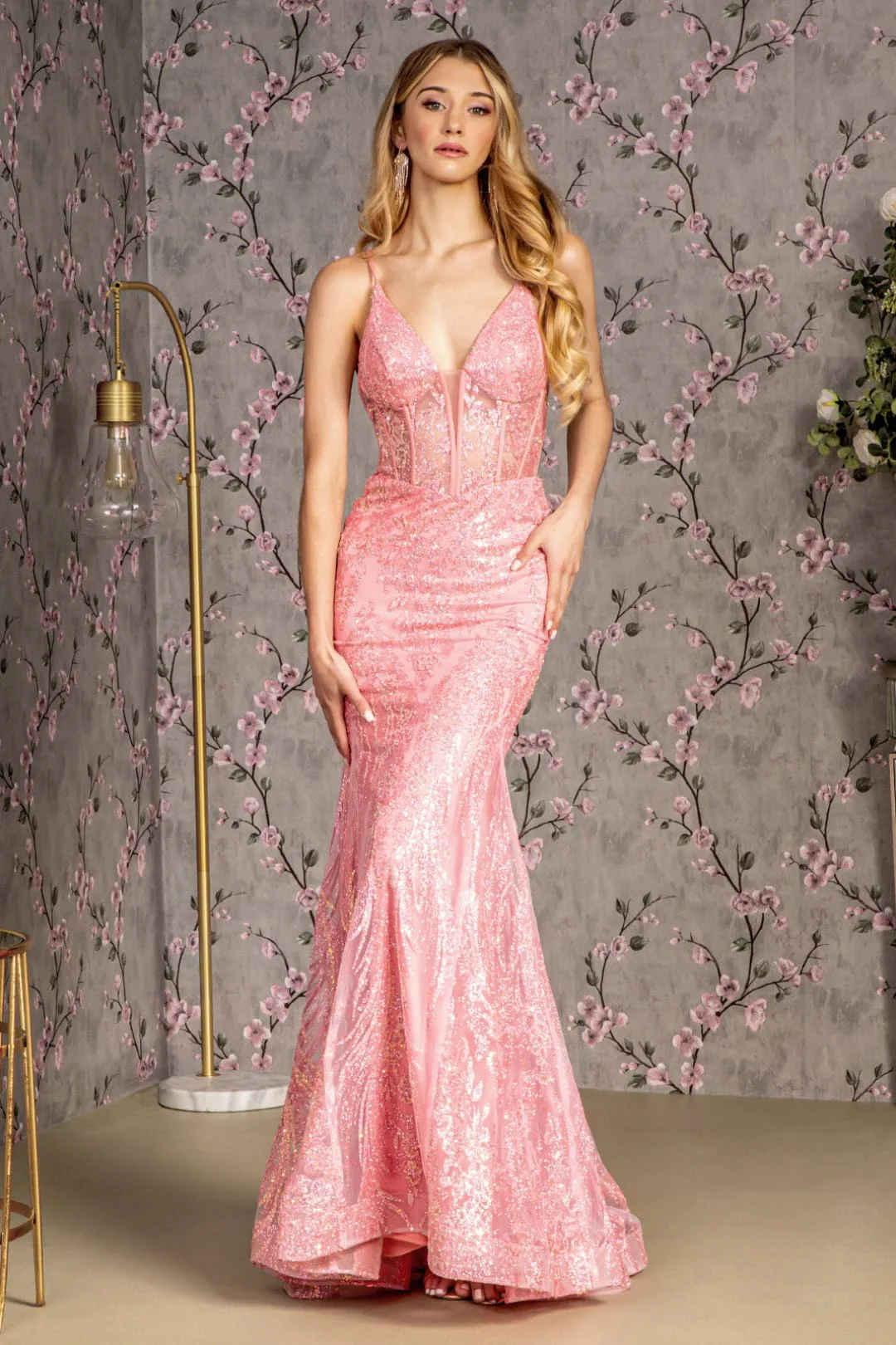 Embellished Sleeveless Mermaid Dress by GLS Gloria GL3201 - Image 3