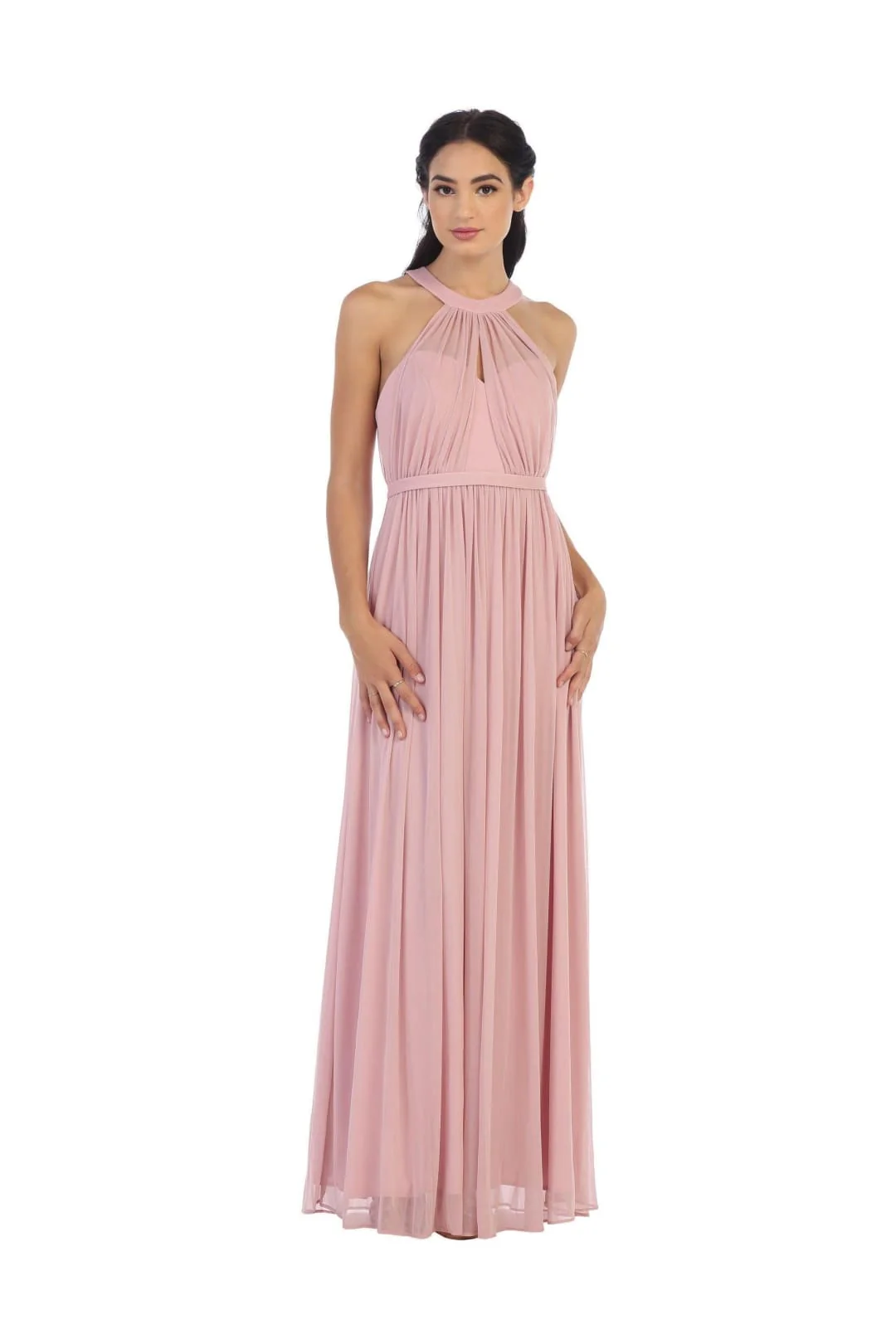 Eva USA 3252 Long Halter Bridesmaids Dress - Image 4