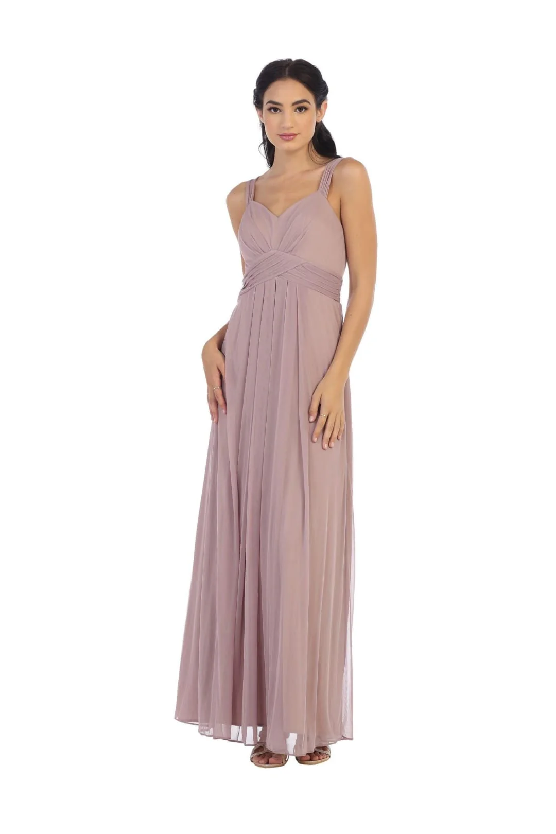 Eva USA 3269 Long Sleeveless Bridesmaid Chiffon Dress - Image 6