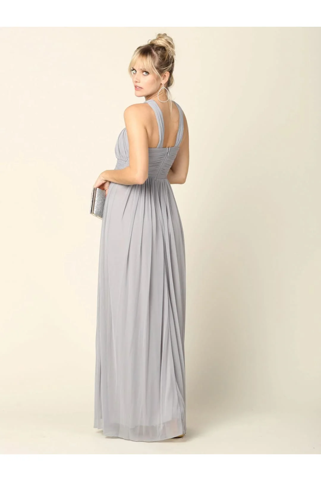 Eva USA 3280 Long Criss Cross Halter Bridesmaids Dress - Image 10
