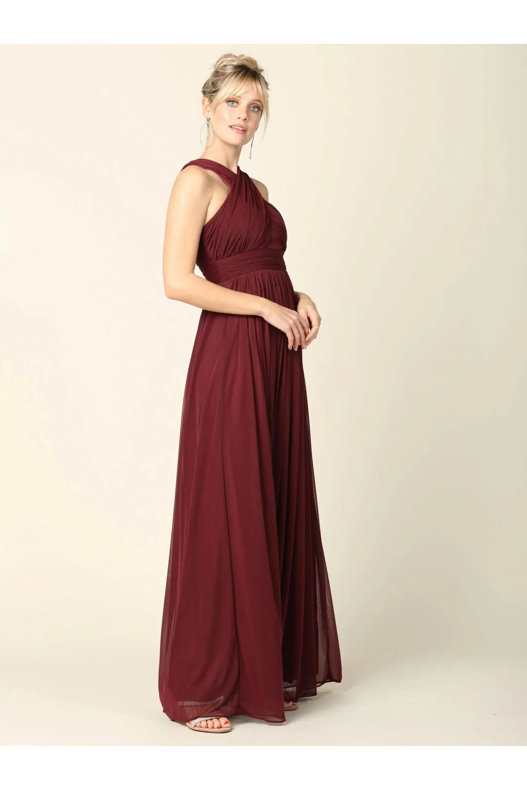 Eva USA 3280 Long Criss Cross Halter Bridesmaids Dress - Image 11