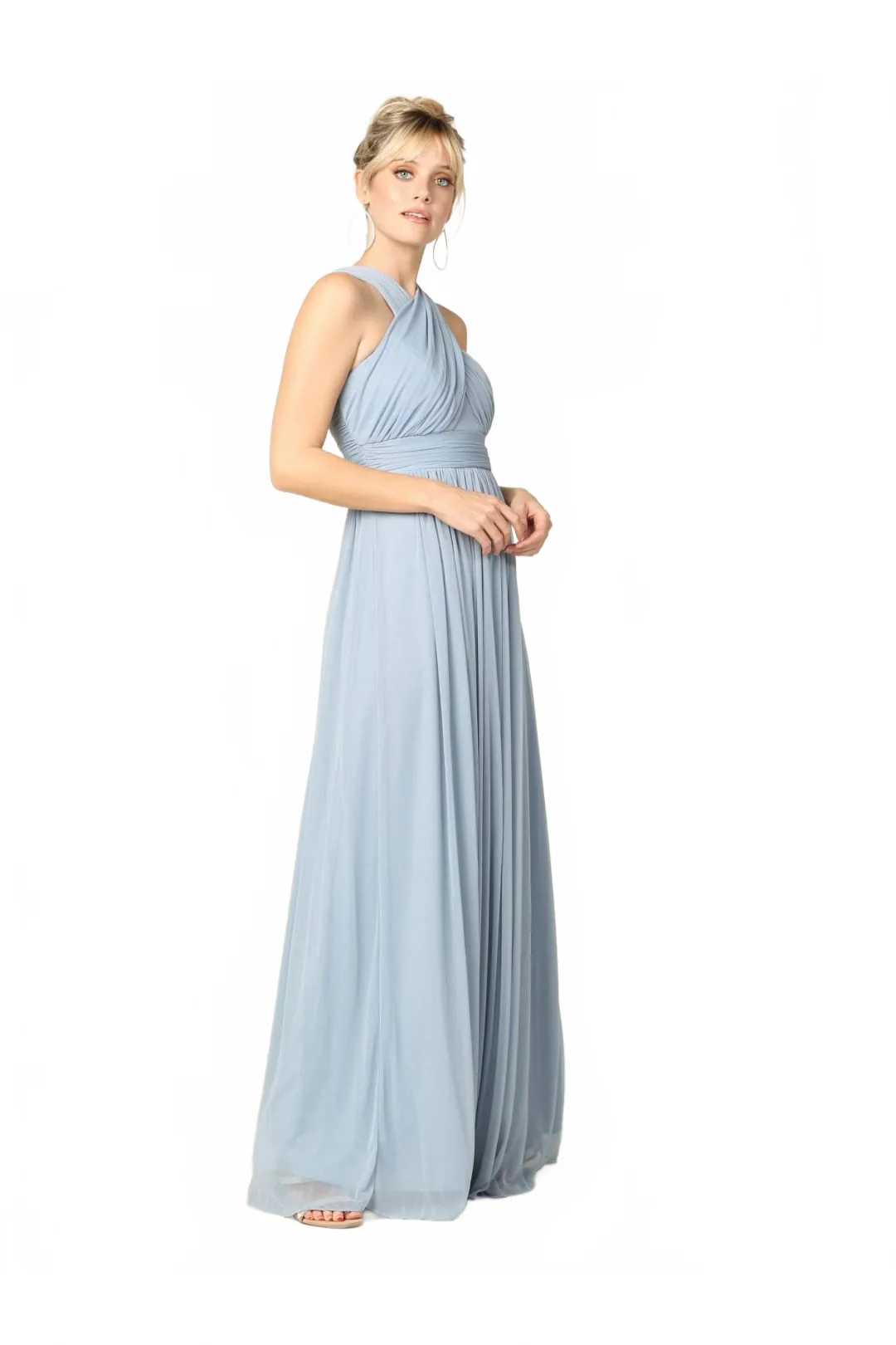 Eva USA 3280 Long Criss Cross Halter Bridesmaids Dress - Image 15