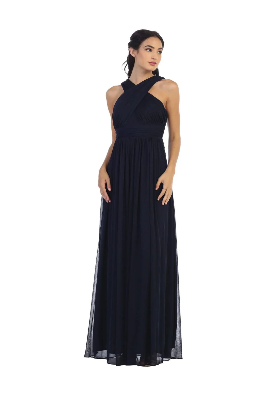 Eva USA 3280 Long Criss Cross Halter Bridesmaids Dress - Image 8