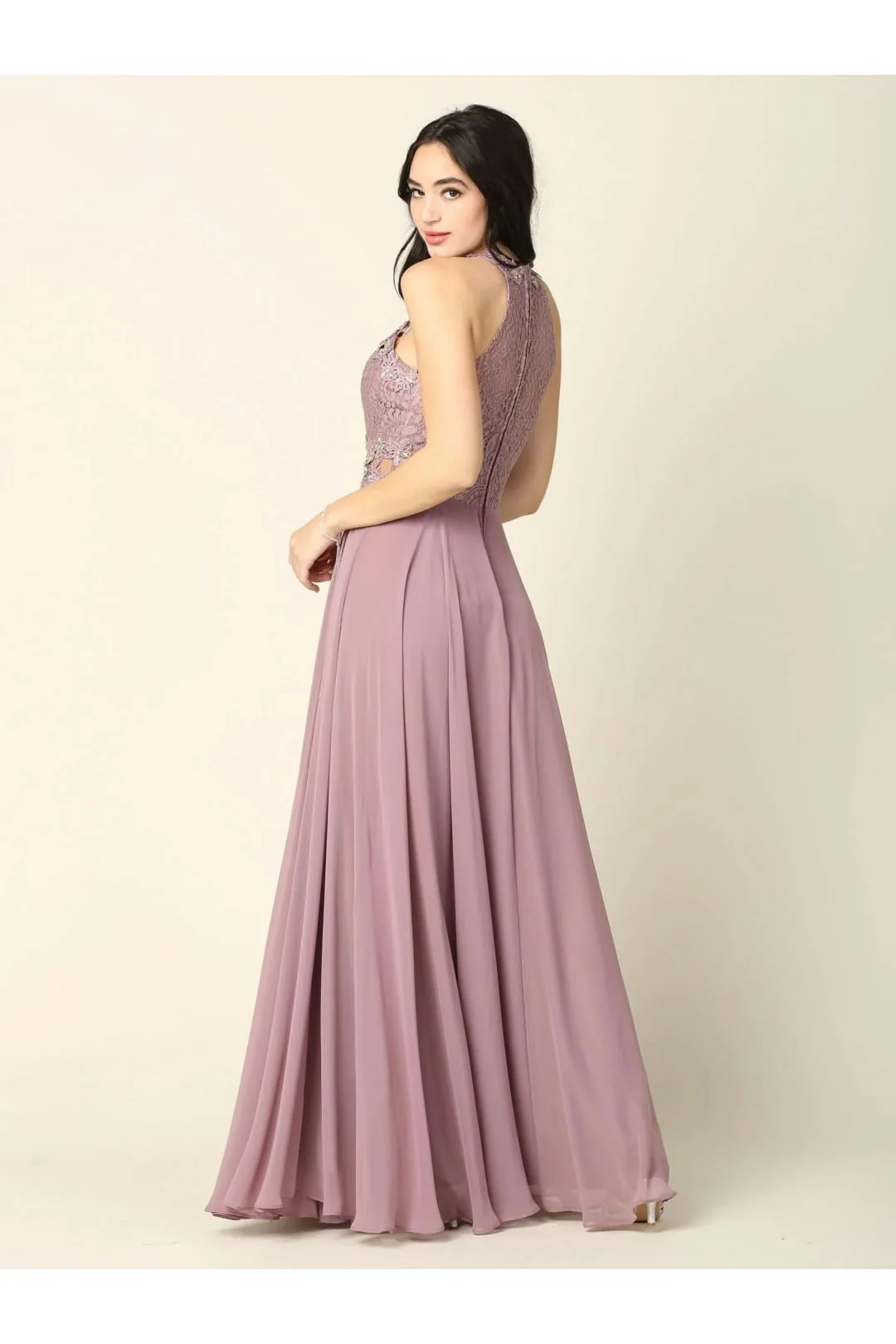 Eva USA 3286 Long Formal Halter Chiffon Bridesmaids Dress - Image 14