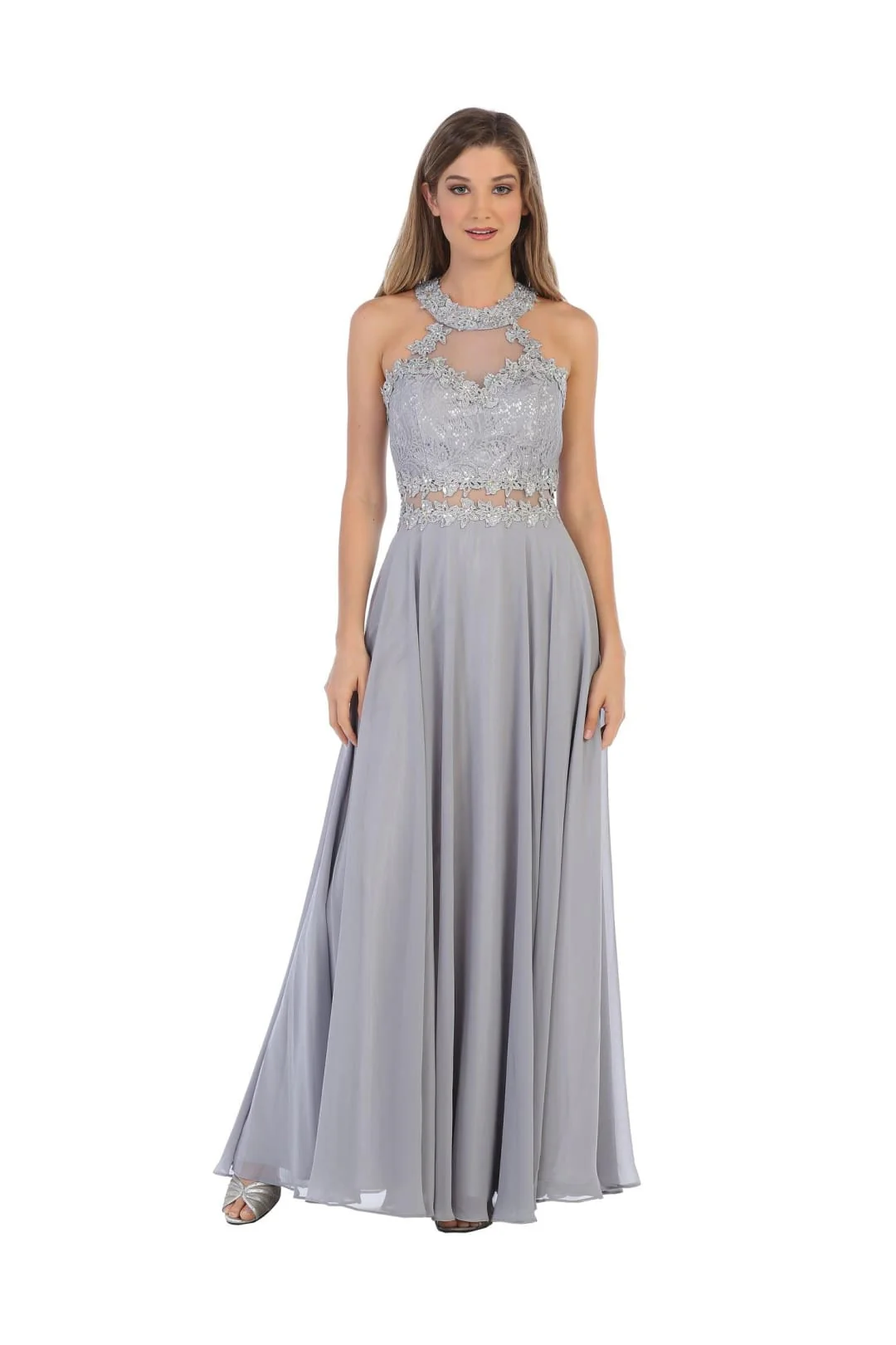 Eva USA 3286 Long Formal Halter Chiffon Bridesmaids Dress - Image 8