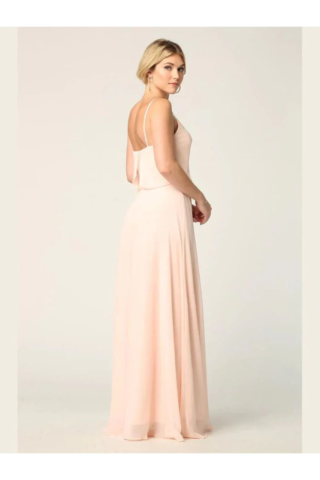 Eva USA 3318 Long Spaghetti Strap Blouson Bridesmaids Dress - Image 11