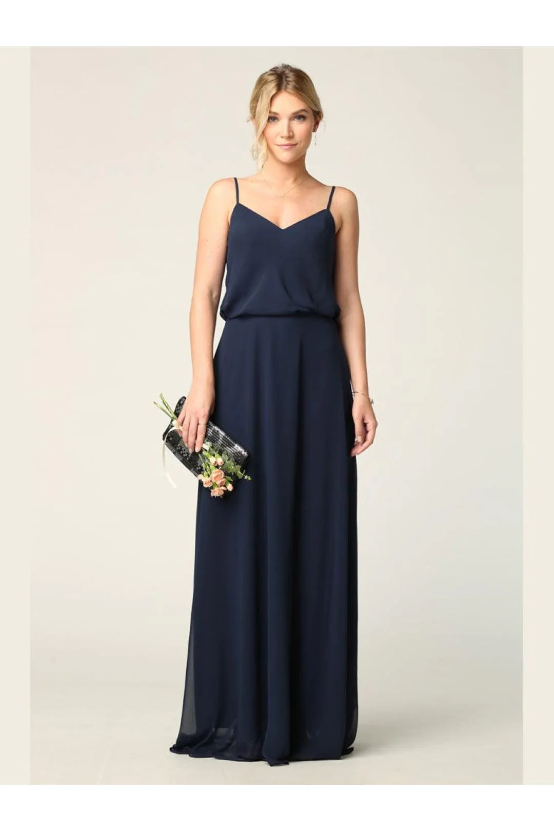 Eva USA 3318 Long Spaghetti Strap Blouson Bridesmaids Dress - Image 8