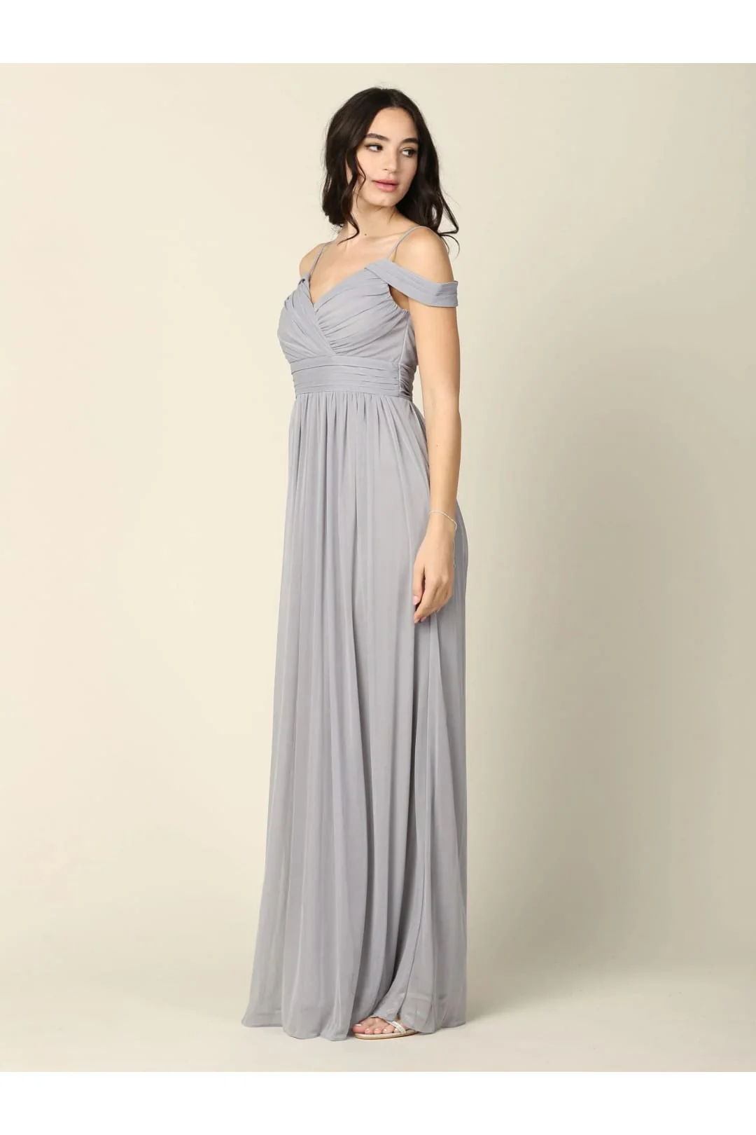 Eva USA 3323 Long Off-Shoulder Bridesmaids Pleated Dress - Image 10