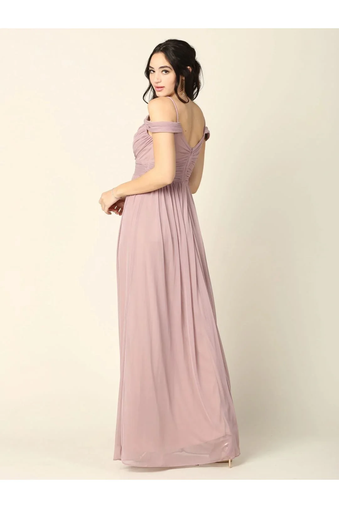 Eva USA 3323 Long Off-Shoulder Bridesmaids Pleated Dress - Image 14