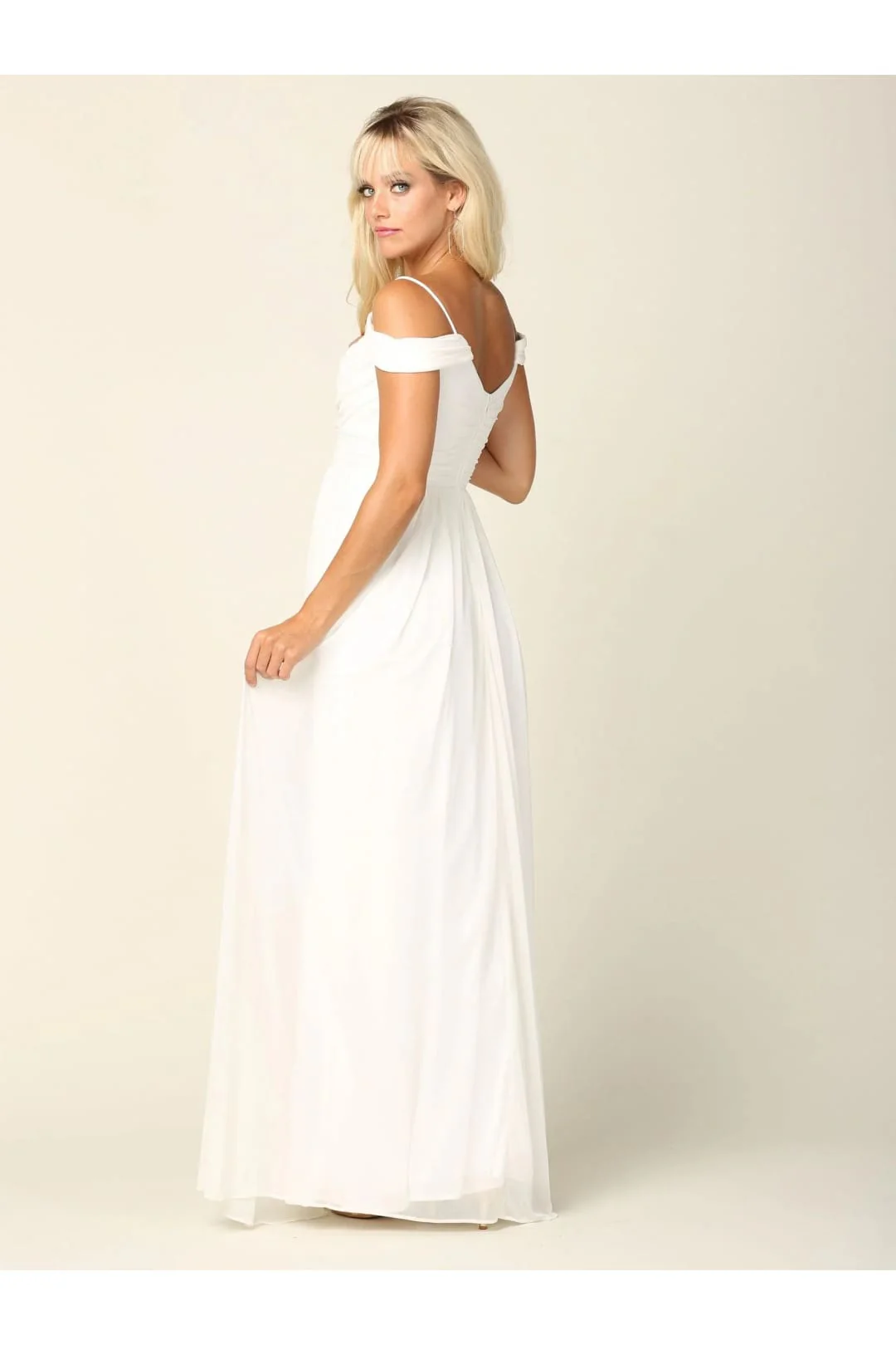 Eva USA 3323 Long Off-Shoulder Bridesmaids Pleated Dress - Image 9