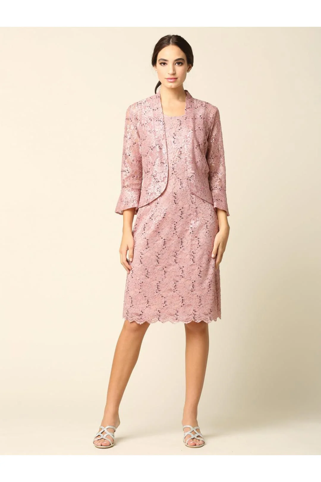 Eva USA 3347 2-Piece Lace Jacket Dress for the Mother of Bride