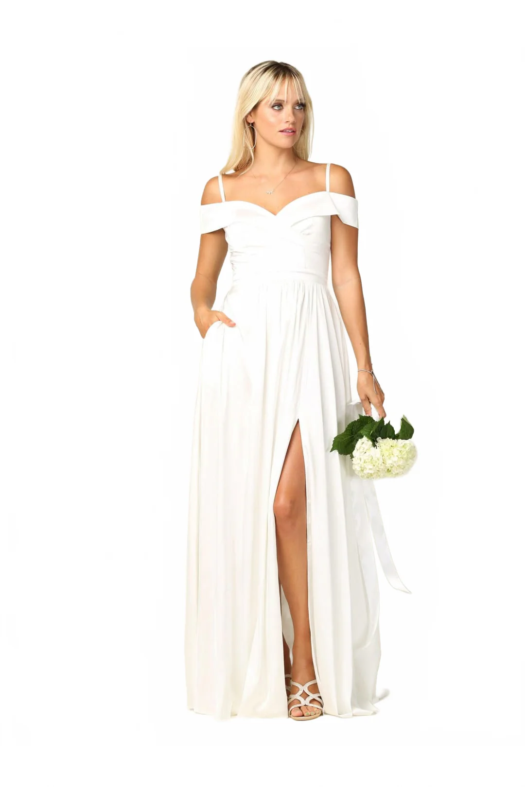 Eva USA 3355 Simple Wedding Dress Long Off Shoulder Bridal Gown - Image 4