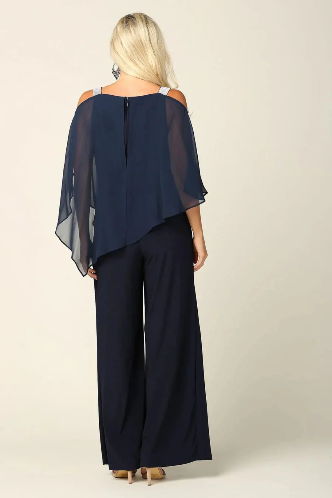 Eva USA 3381 Formal Chiffon Cape Overlay Jumpsuit - Image 12