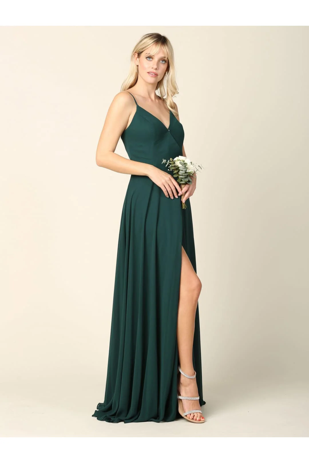 Eva USA 3382 Long Spaghetti Strap Chiffon Wrap Bridesmaids Gown - Image 4