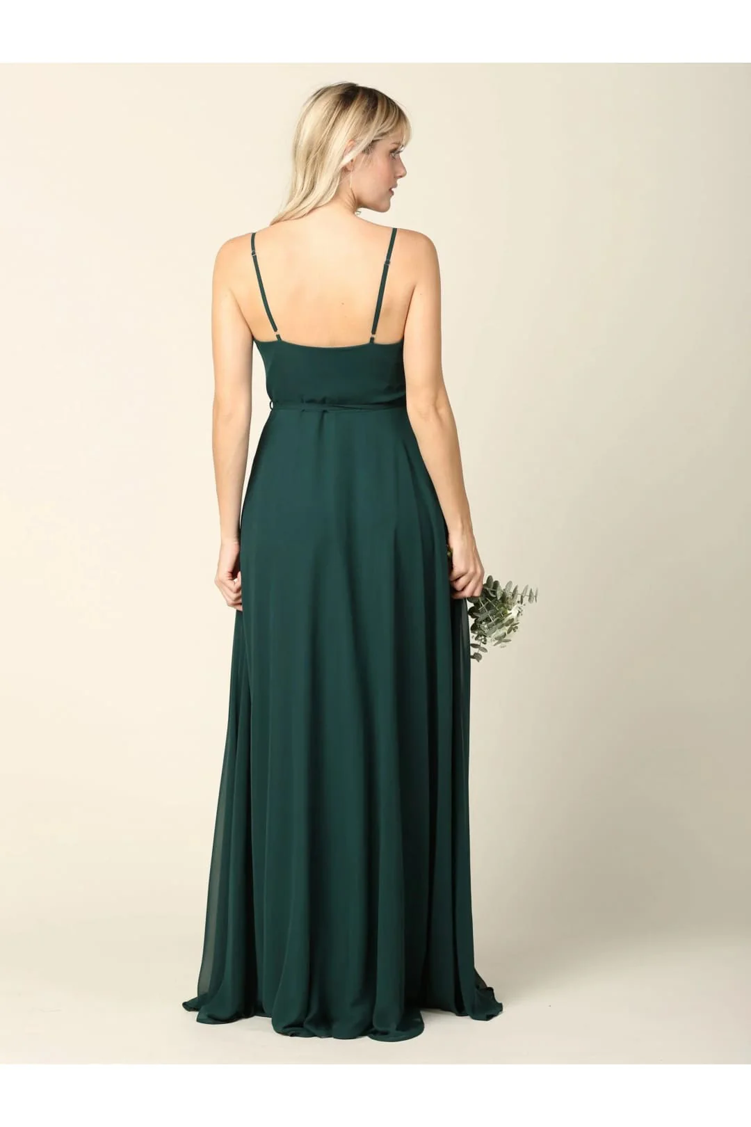 Eva USA 3382 Long Spaghetti Strap Chiffon Wrap Bridesmaids Gown - Image 8