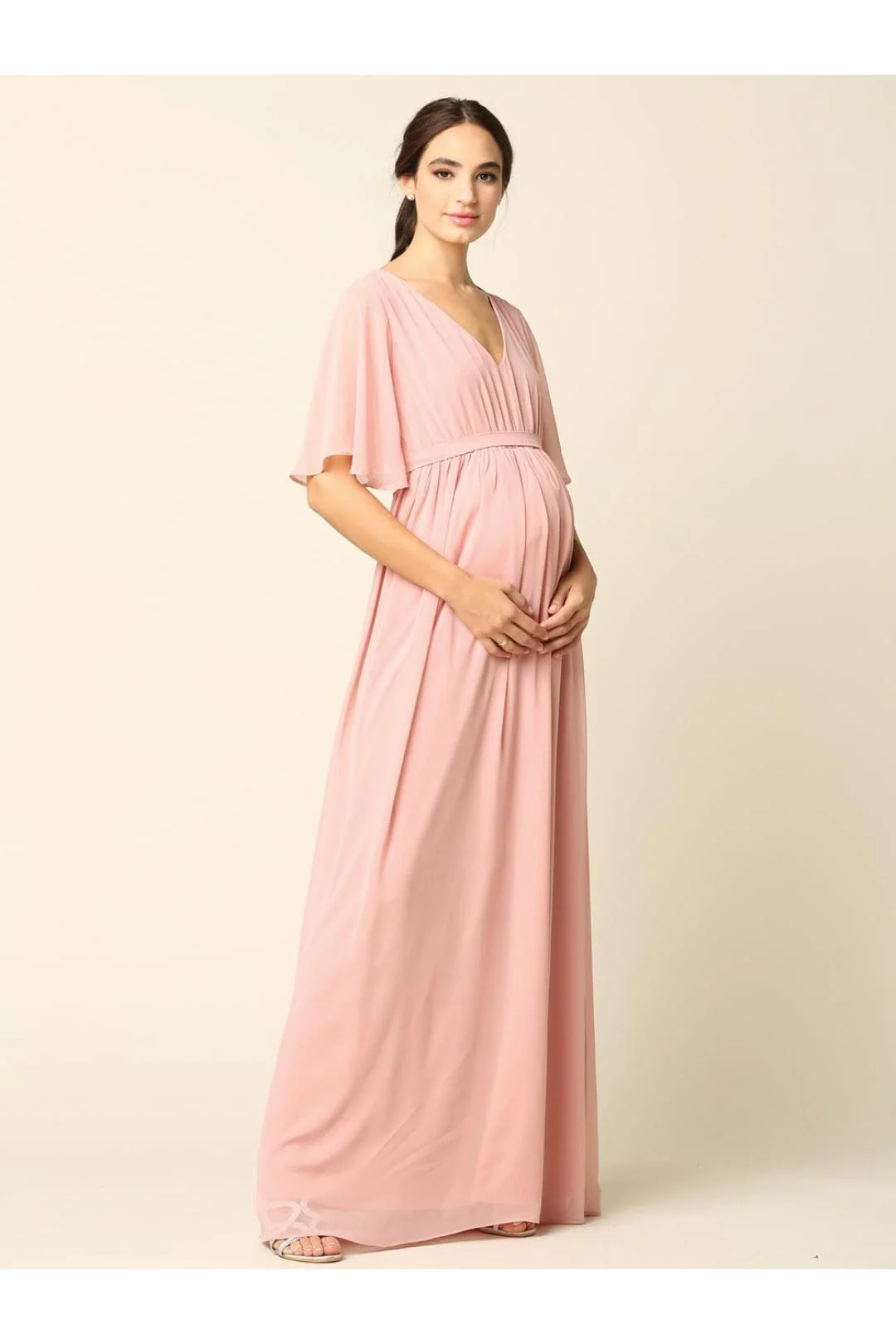 Eva USA 3391 Mother of the Bride Flutter Sleeve Long Dress - Image 2