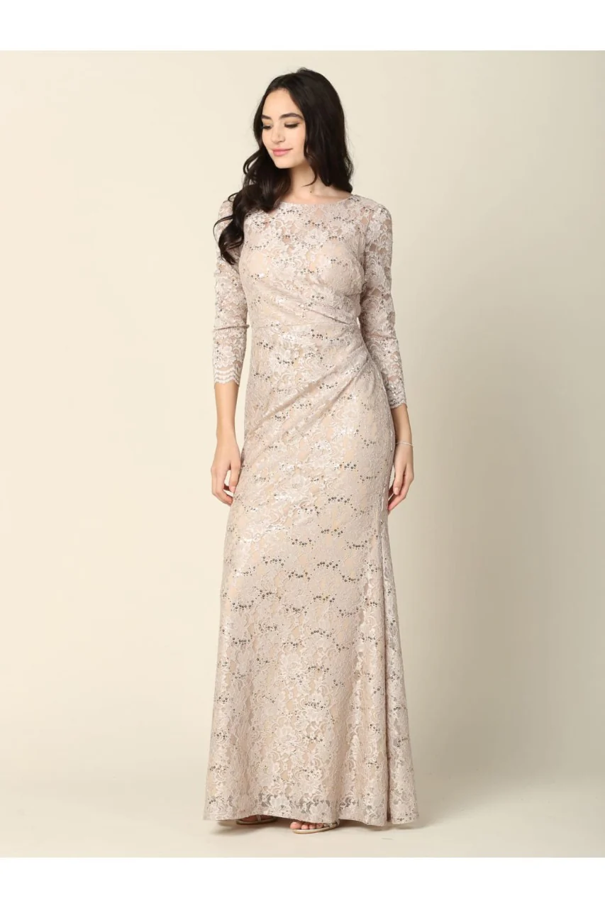 Eva USA 3397 Fully Lined Evening Mother of the Bride Long Dress - Image 5