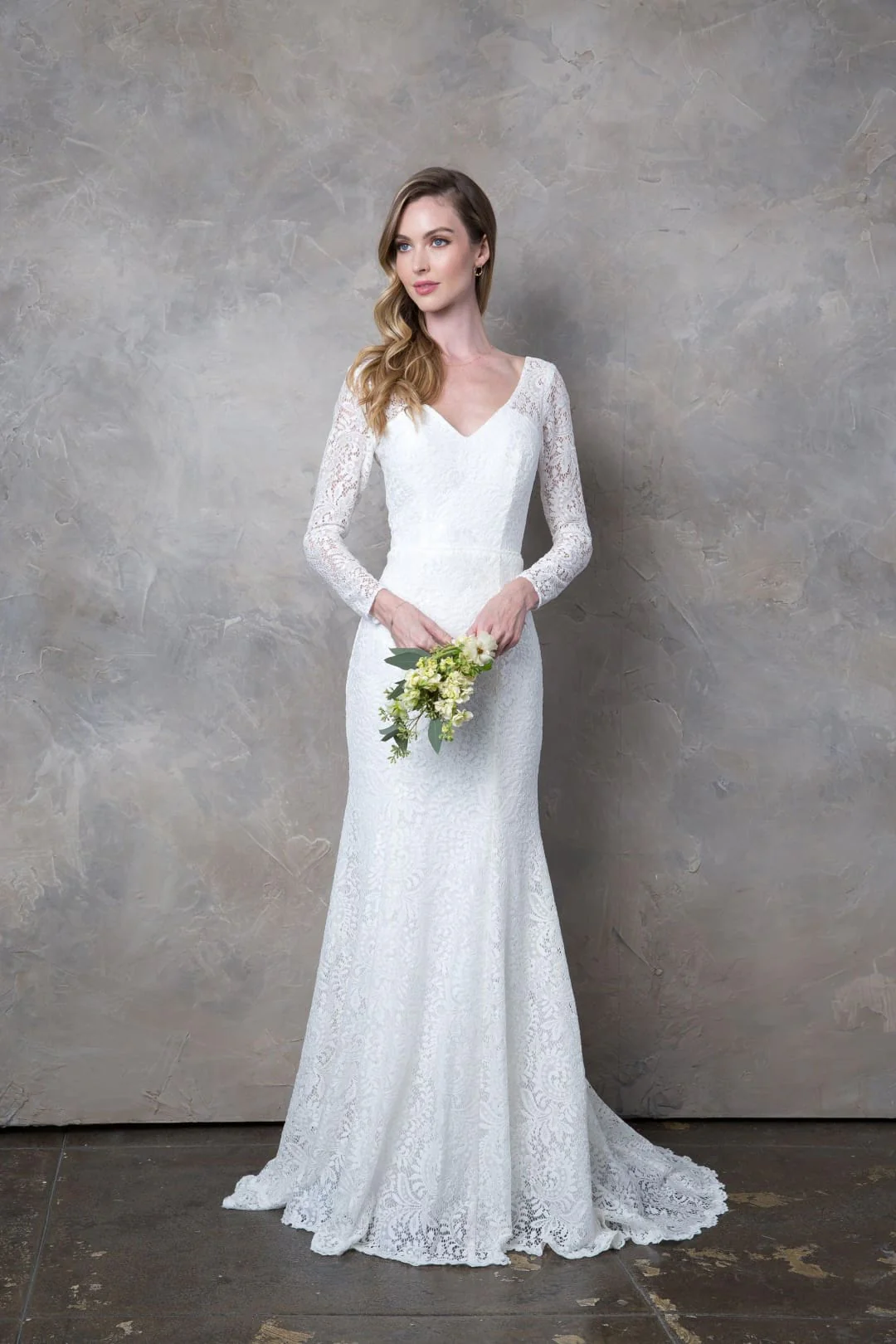 Eva USA 3407 Simple Long Sleeve Lace Wedding Dress - Image 2