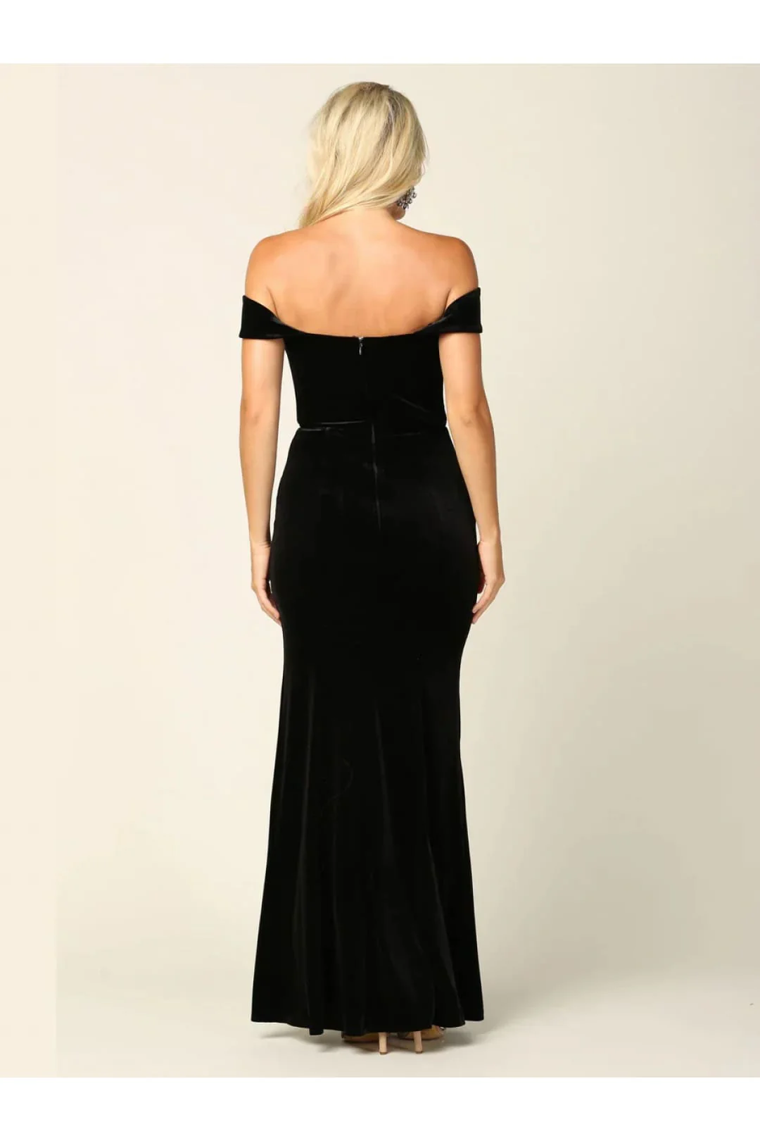 Eva USA 3430 Long Formal Off-Shoulder Velvet Evening Dress - Image 5