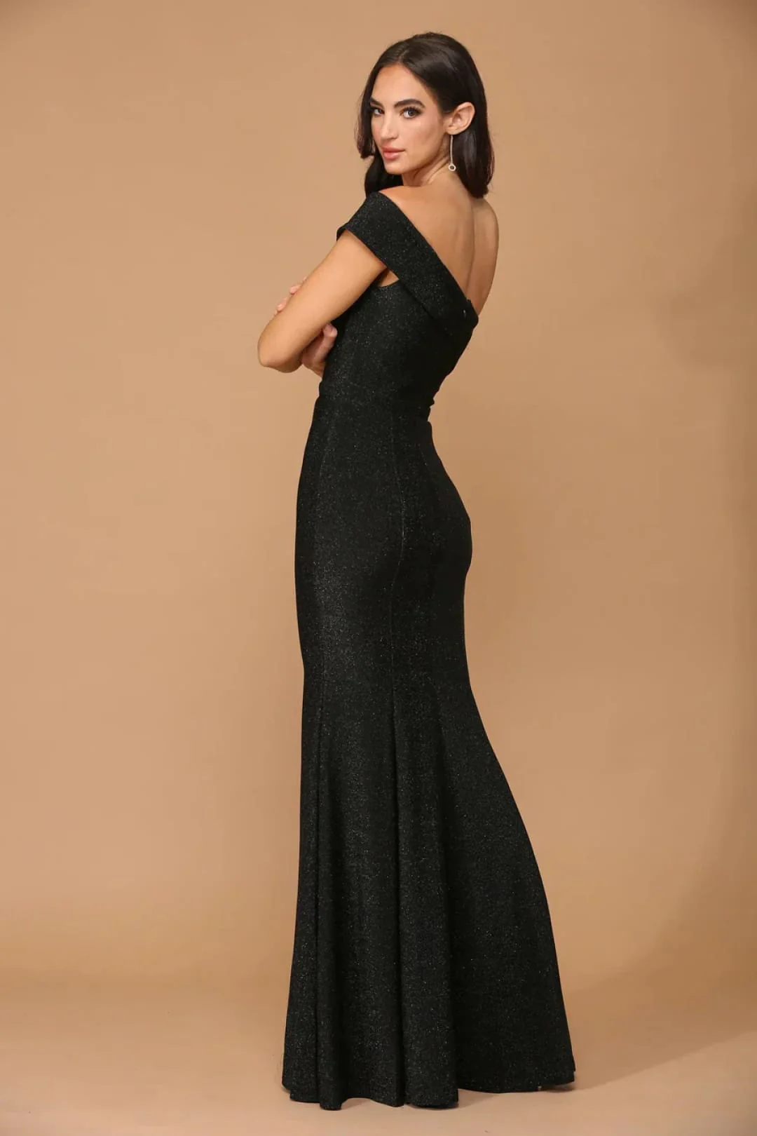 Eva USA 3445 Long One Shoulder Formal Metallic Prom Dress - Image 7