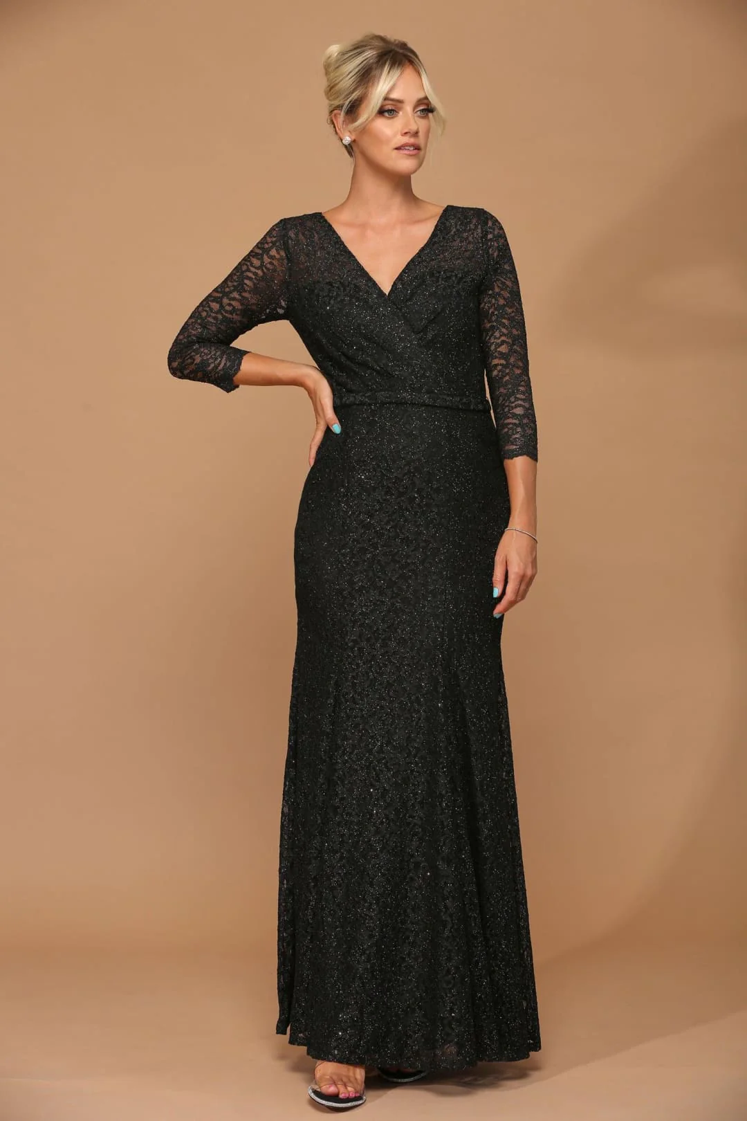 Eva USA 3450 3/4 Sleeve Lace Mother of the Bride Dress - Image 4