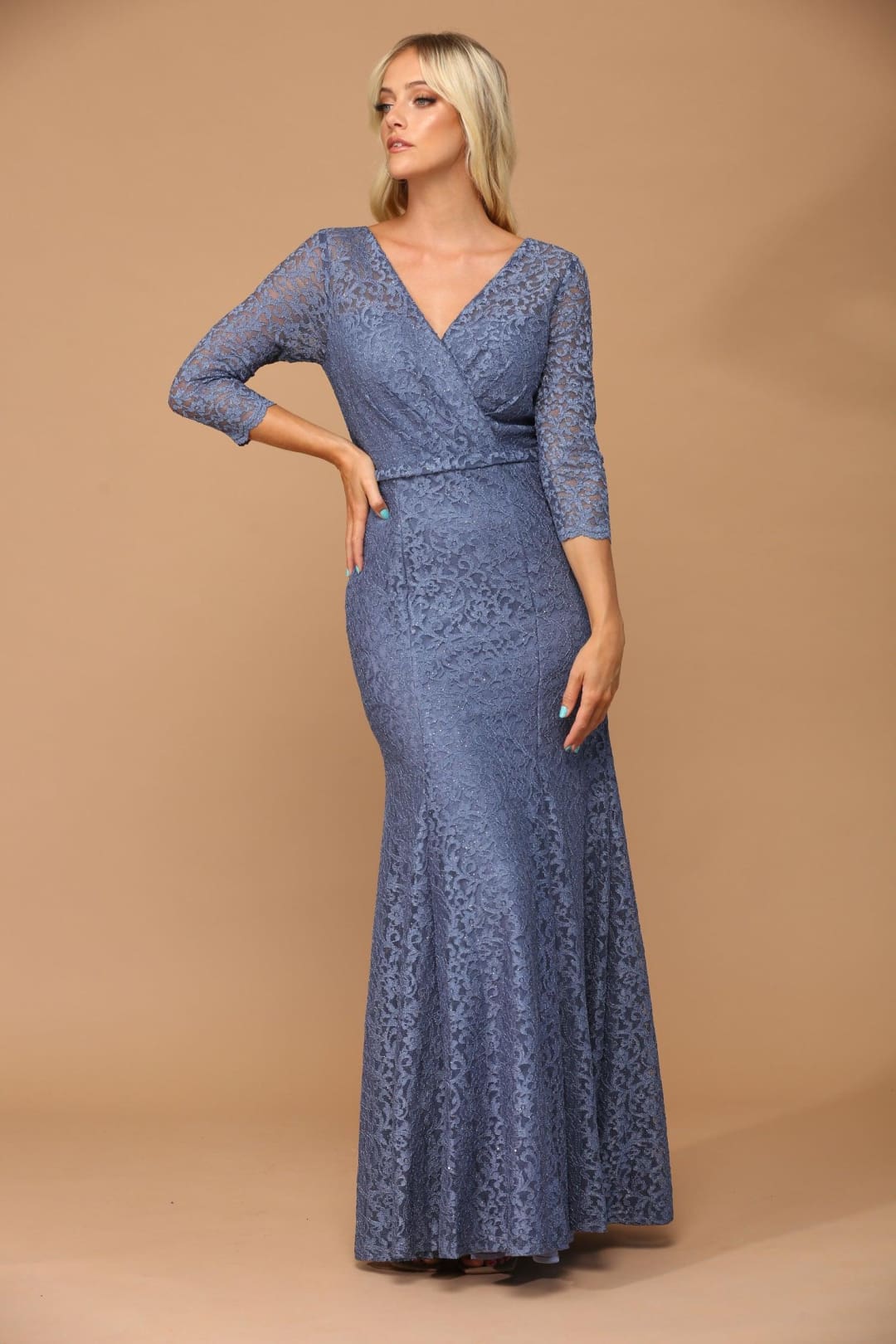Eva USA 3450 3/4 Sleeve Lace Mother of the Bride Dress - Image 6