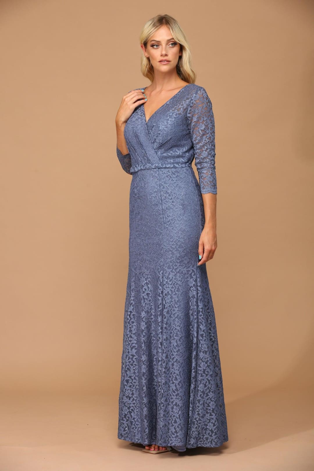 Eva USA 3450 3/4 Sleeve Lace Mother of the Bride Dress - Image 9