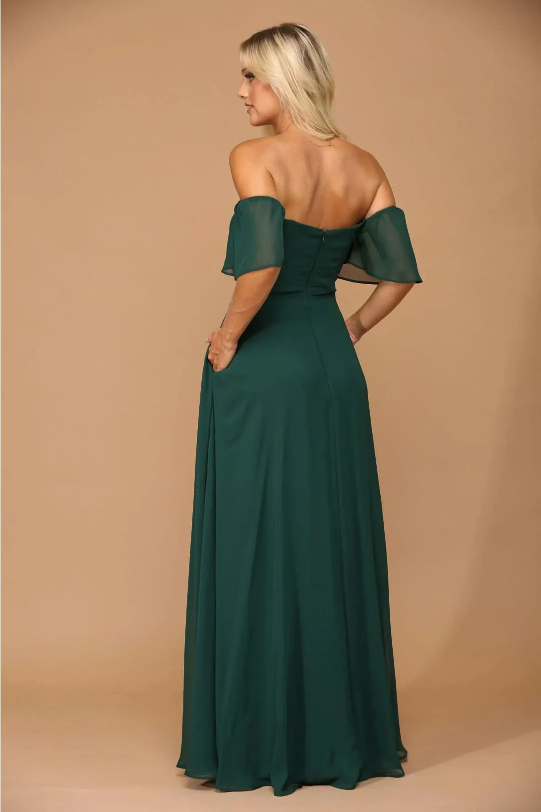 Eva USA 3454 Long Formal Bridesmaids Chiffon Evening Gown - Image 11