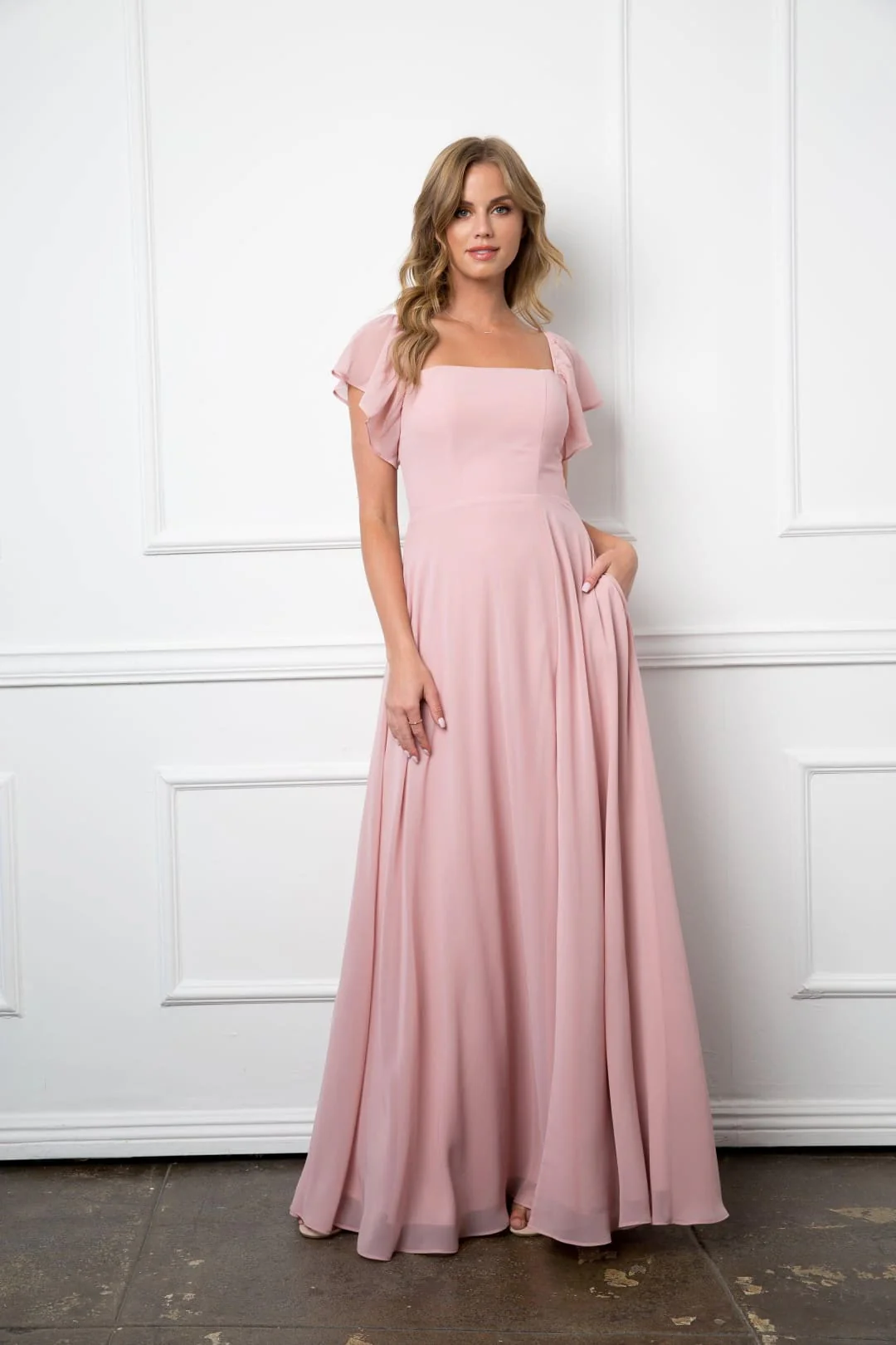 Eva USA 3454 Long Formal Bridesmaids Chiffon Evening Gown - Image 12