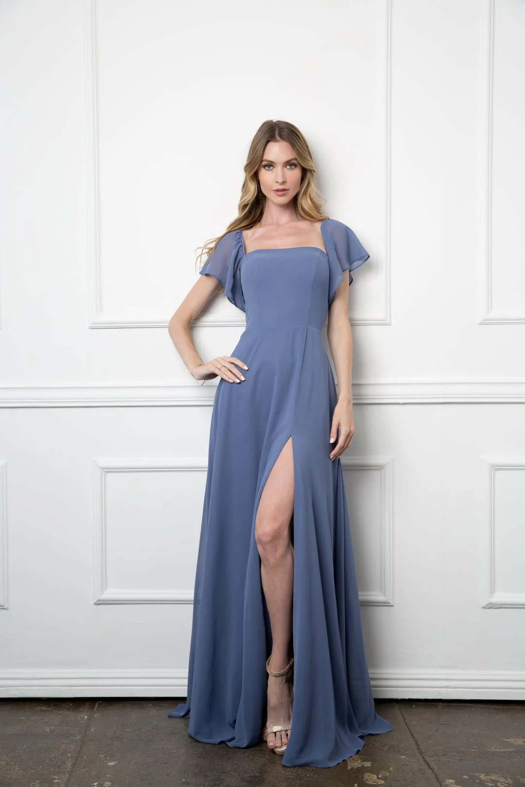 Eva USA 3454 Long Formal Bridesmaids Chiffon Evening Gown - Image 13