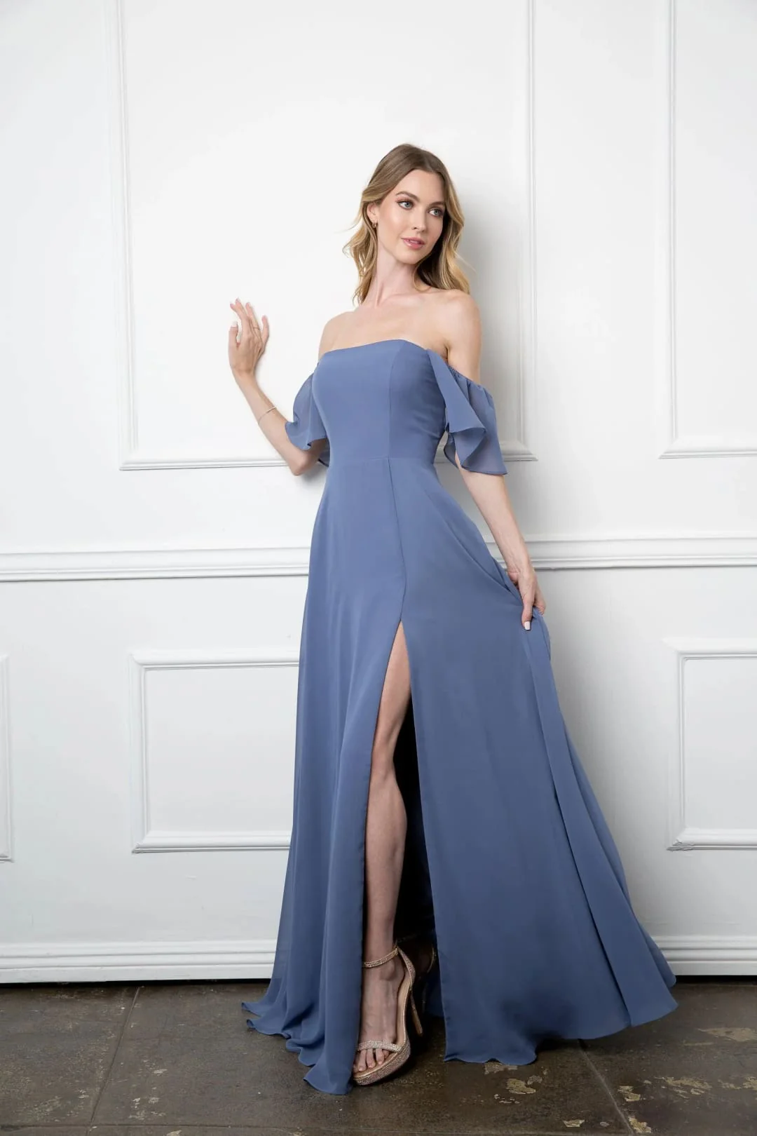 Eva USA 3454 Long Formal Bridesmaids Chiffon Evening Gown - Image 18
