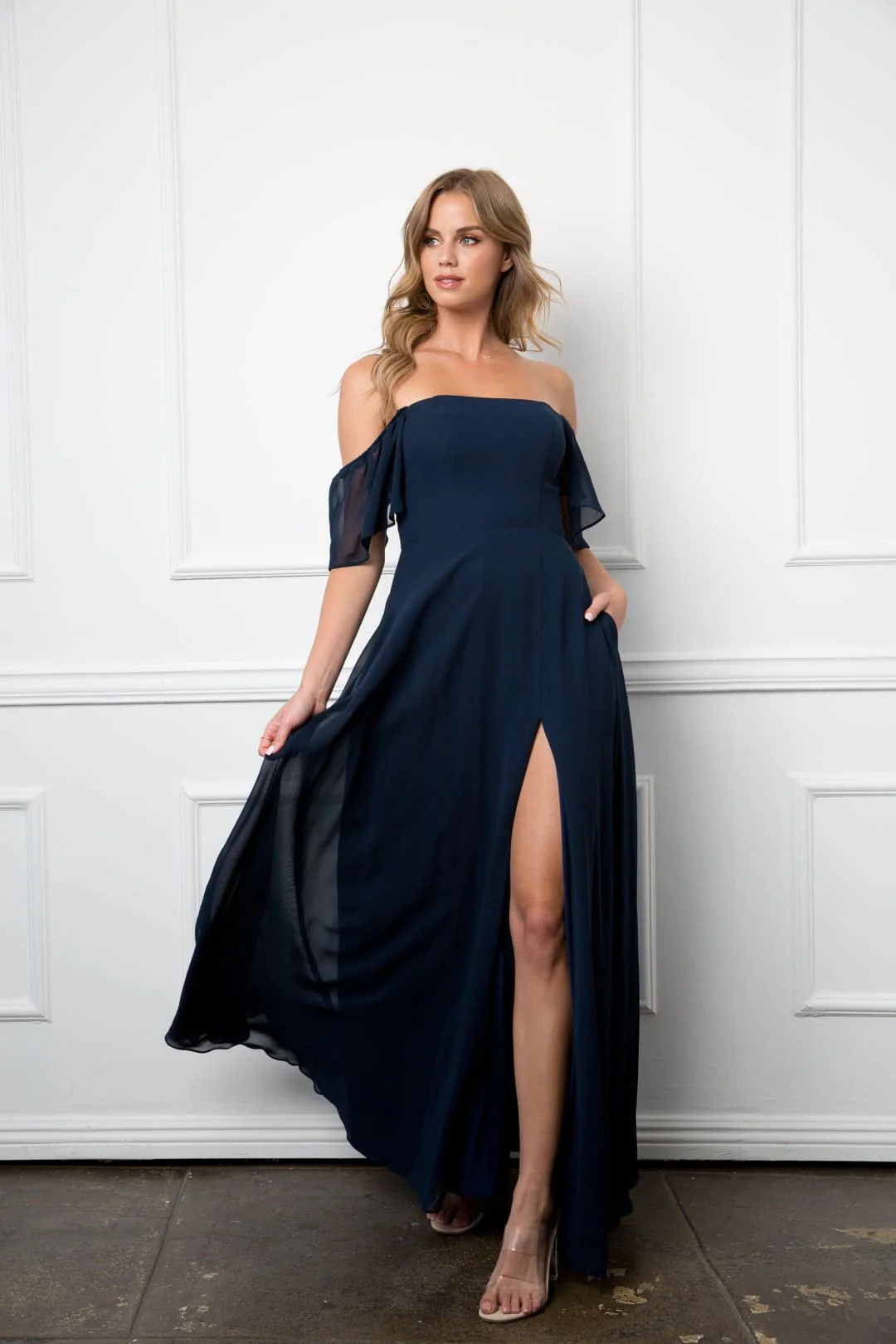 Eva USA 3454 Long Formal Bridesmaids Chiffon Evening Gown - Image 6