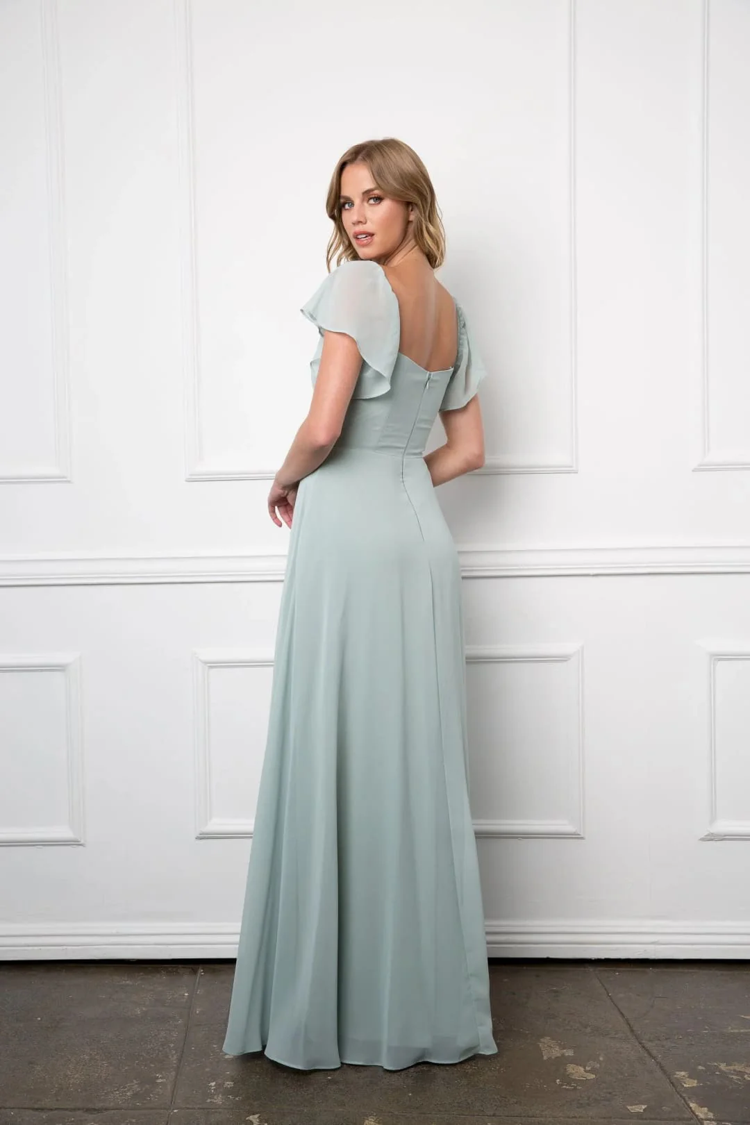 Eva USA 3454 Long Formal Bridesmaids Chiffon Evening Gown - Image 7