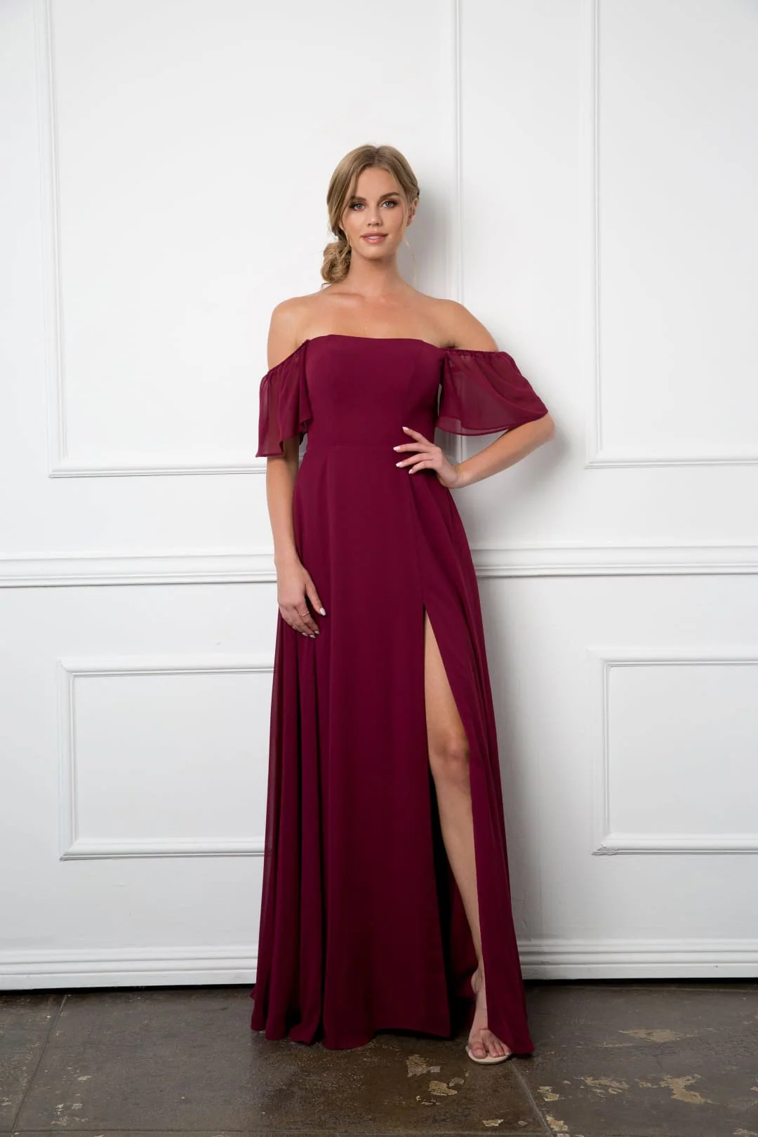 Eva USA 3454 Long Formal Bridesmaids Chiffon Evening Gown - Image 9