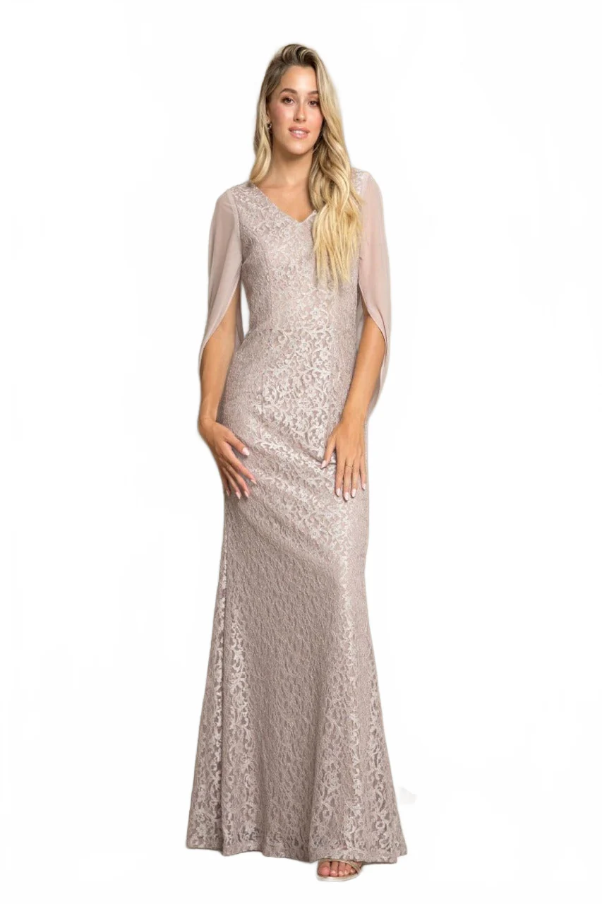 Eva USA 3471 Chiffon Cowl Back Mother of the Bride Long Dress - Image 12