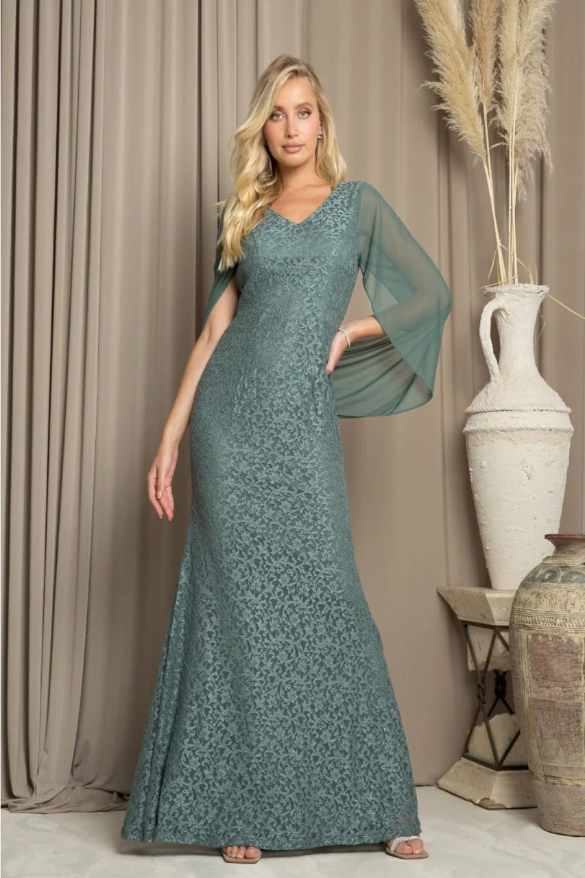Eva USA 3471 Chiffon Cowl Back Mother of the Bride Long Dress - Image 3