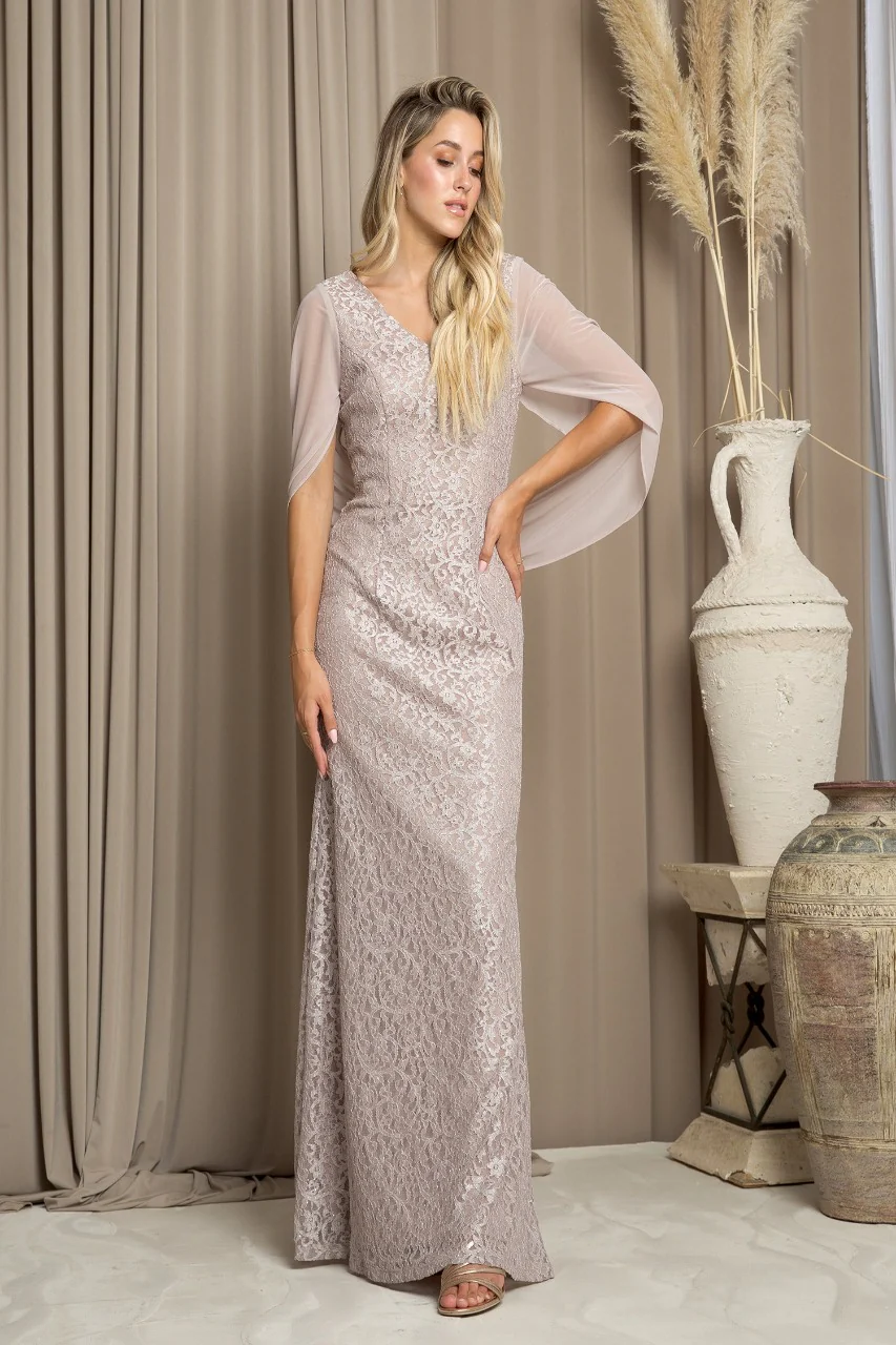 Eva USA 3471 Chiffon Cowl Back Mother of the Bride Long Dress - Image 6