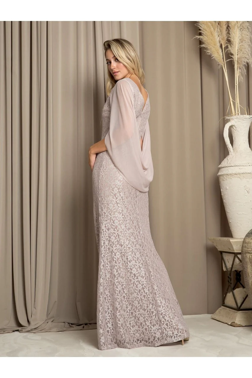 Eva USA 3471 Chiffon Cowl Back Mother of the Bride Long Dress - Image 7