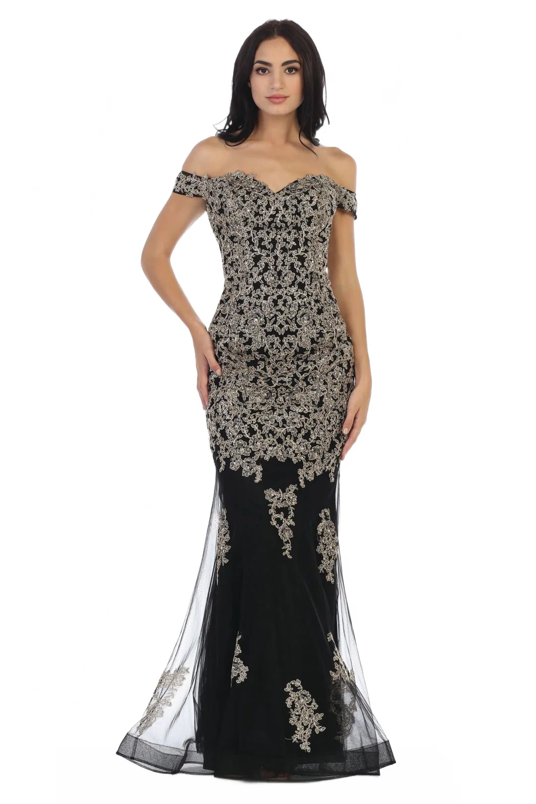 Eva USA 5154 Prom Long Off Shoulder Fitted Formal Dress - Image 10