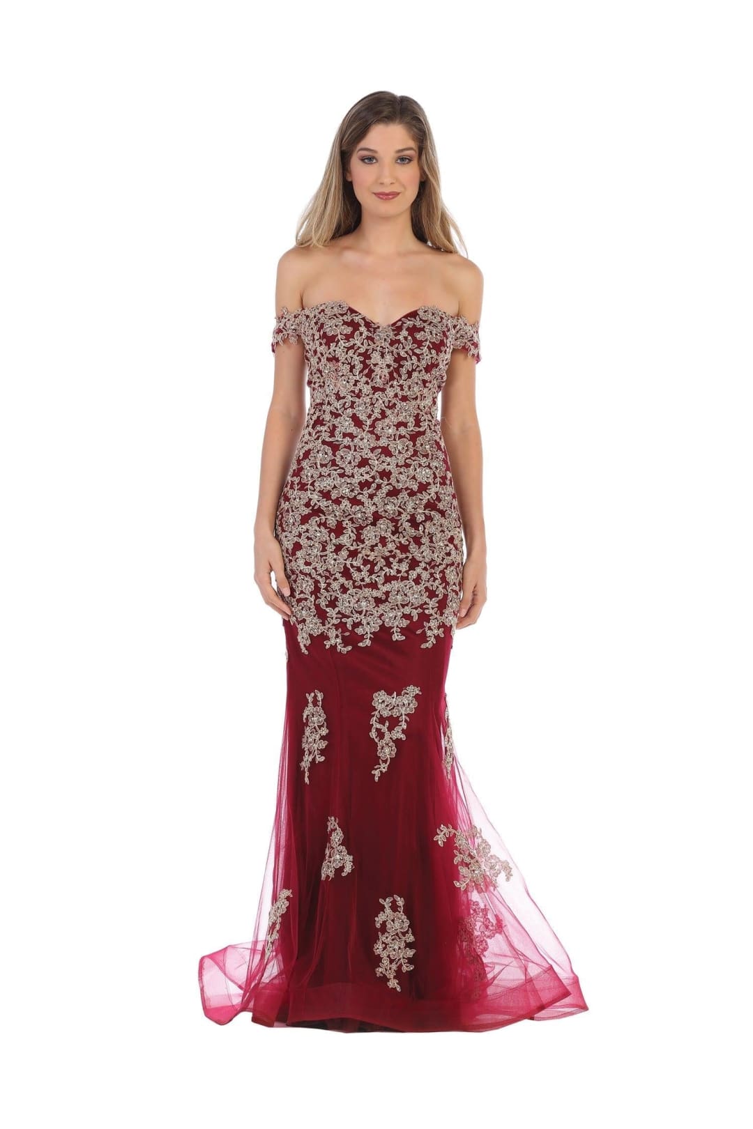 Eva USA 5154 Prom Long Off Shoulder Fitted Formal Dress - Image 3